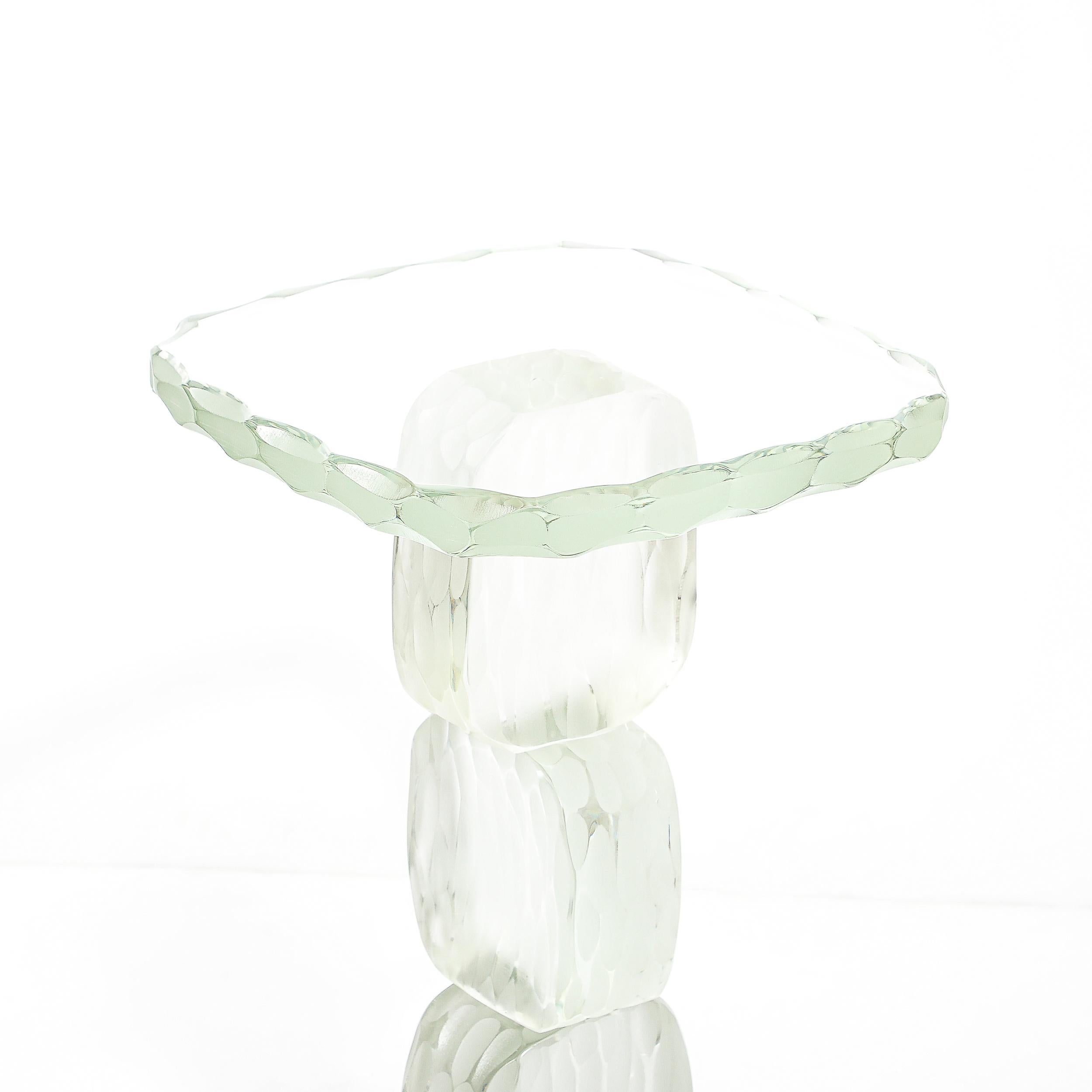 Table d'appoint moderniste pour boissons sculpturales en verre Battuto de Murano soufflé à la main en vente 8