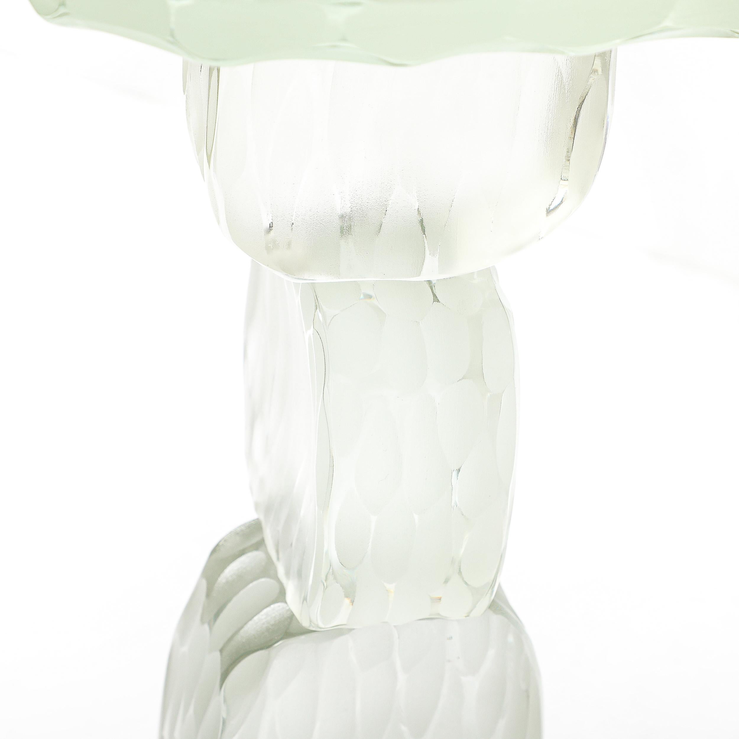 Table d'appoint moderniste pour boissons sculpturales en verre Battuto de Murano soufflé à la main en vente 9