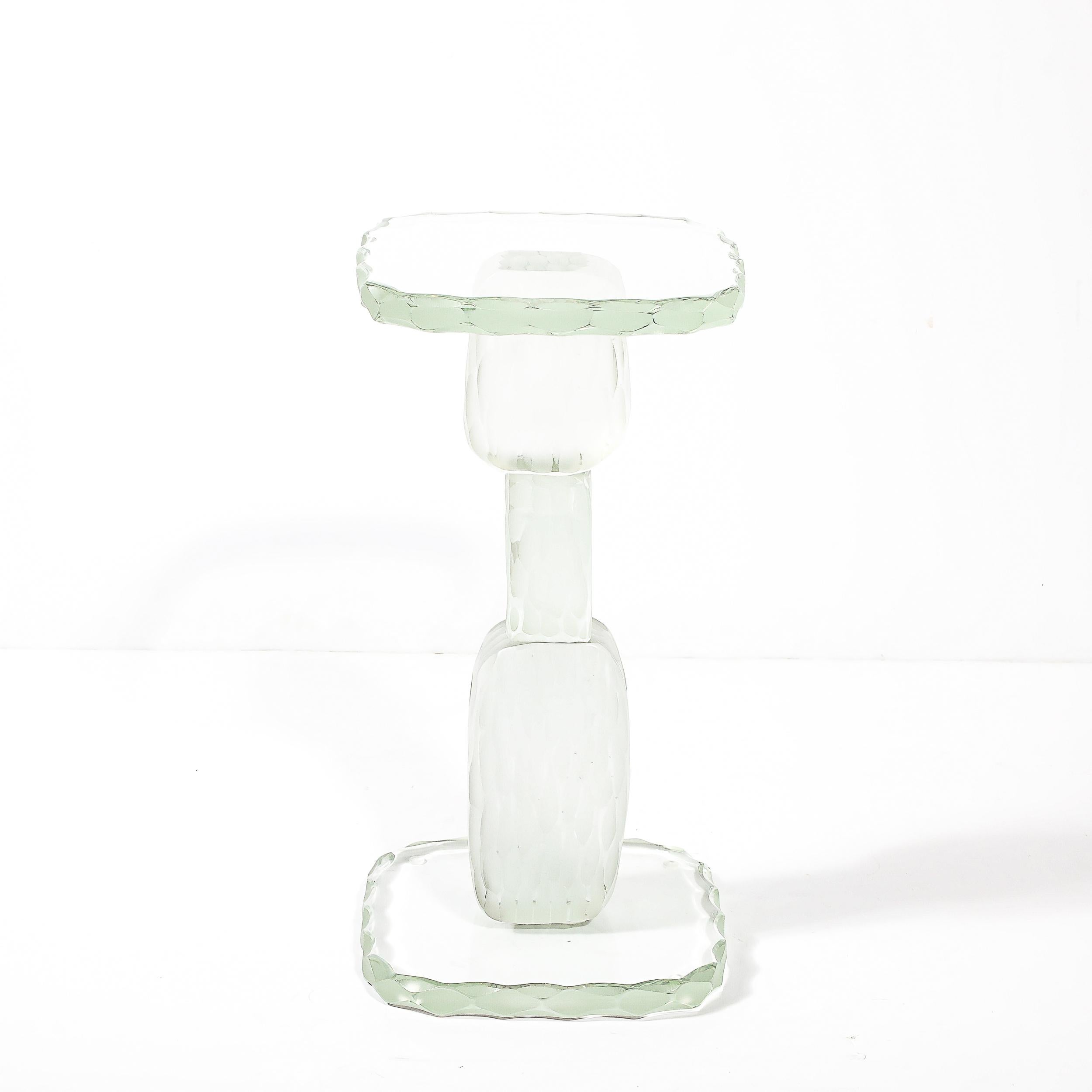 Table d'appoint moderniste pour boissons sculpturales en verre Battuto de Murano soufflé à la main en vente 11