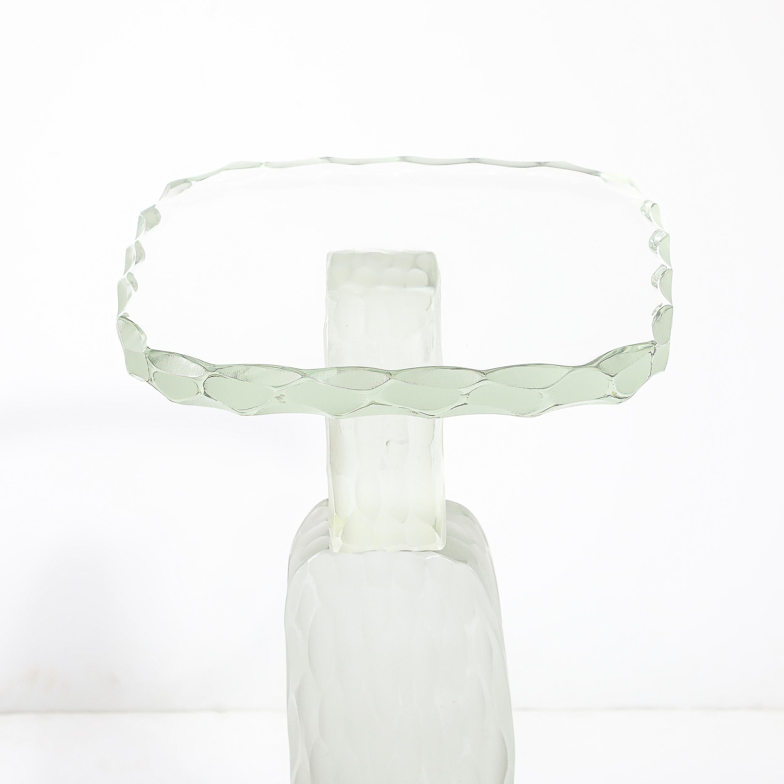 Modernistischer skulpturaler Beistelltisch aus mundgeblasenem Murano Battuto-Glas im Zustand „Neu“ im Angebot in New York, NY