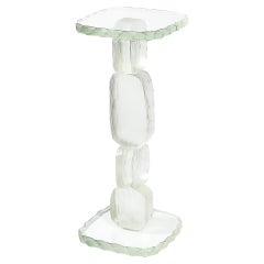 Modernist Hand-Blown Murano Battuto Glass Sculptural Drinks/End Table