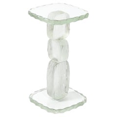 Modernist Hand-Blown Murano Battuto Glass Sculptural Drinks/End Table