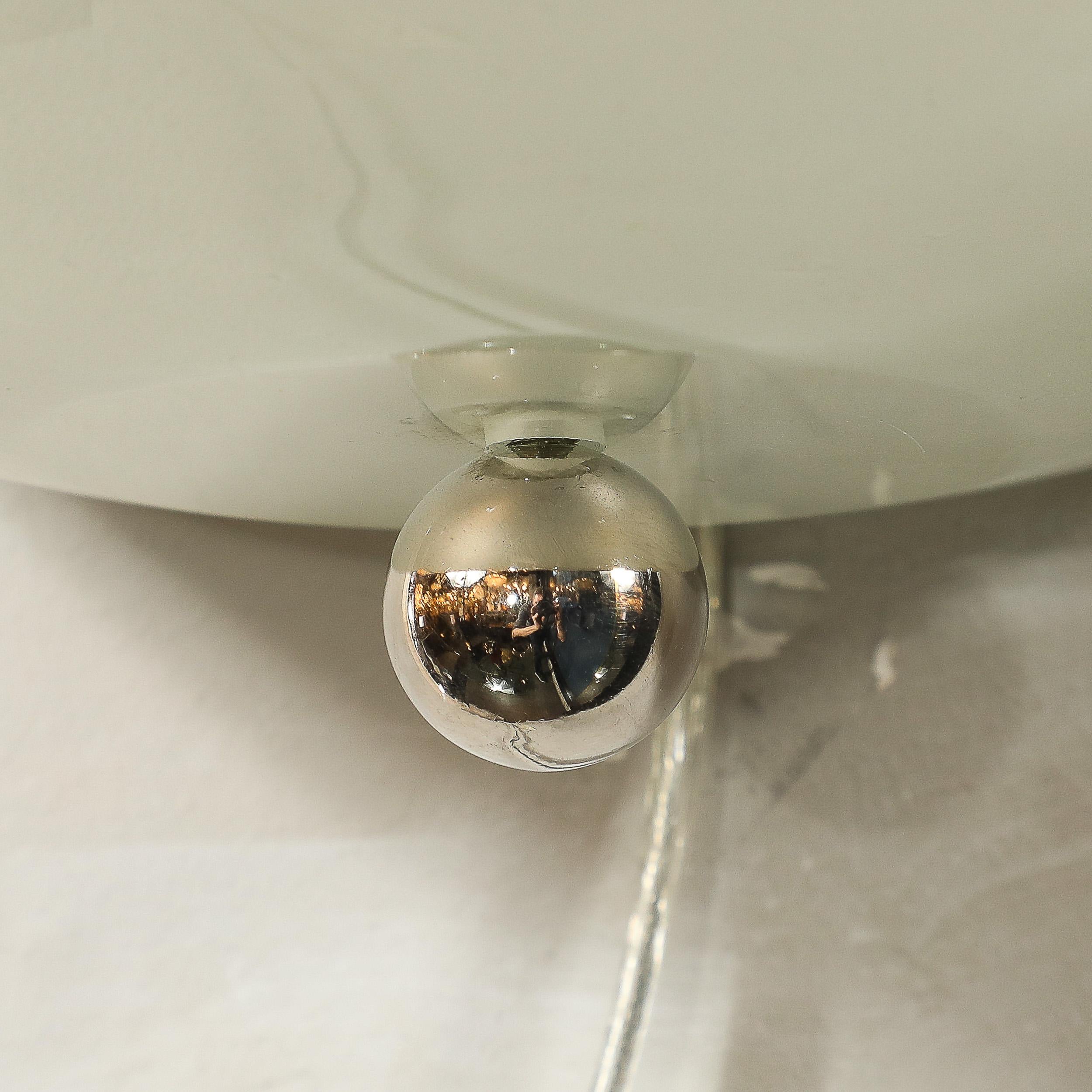 Modernist Hand-Blown Murano Glass Sconce in 24Karat White Gold Flecks For Sale 5