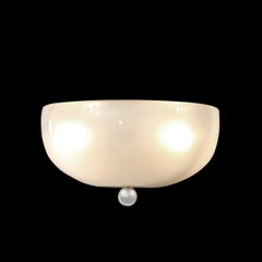 Modernist Hand-Blown Murano Glass Sconce in 24Karat White Gold Flecks