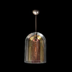Modernist Hand-Blown Murano Glass Three Tier Pendant W/Bronze Fittings