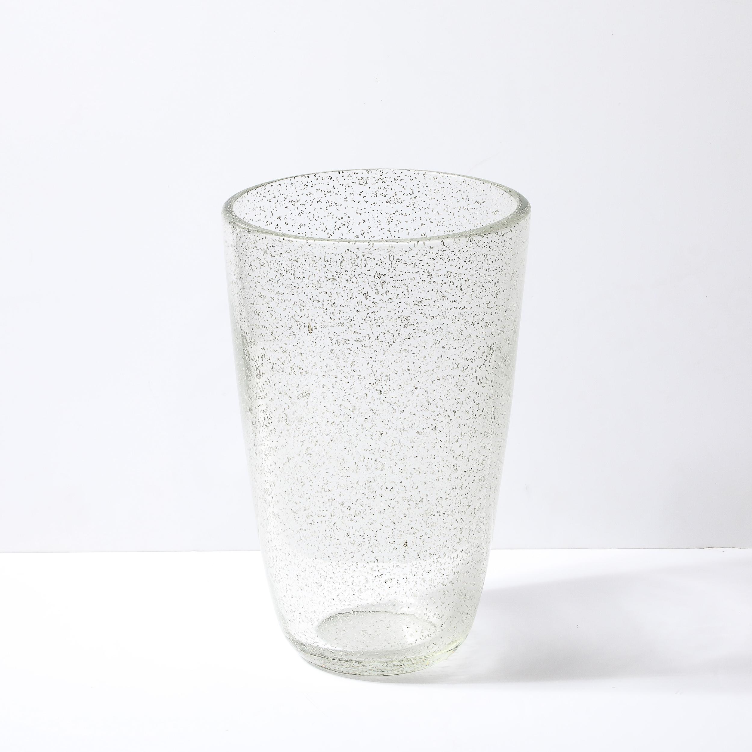 Vaso modernista in vetro di Murano soffiato a mano con macchie d'oro bianco 24 carati in vendita 3