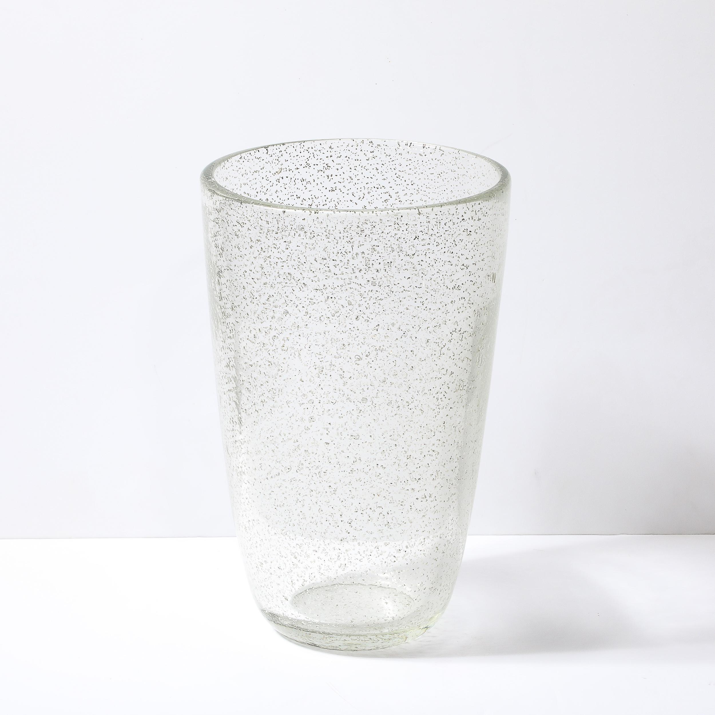 Vaso modernista in vetro di Murano soffiato a mano con macchie d'oro bianco 24 carati in vendita 4