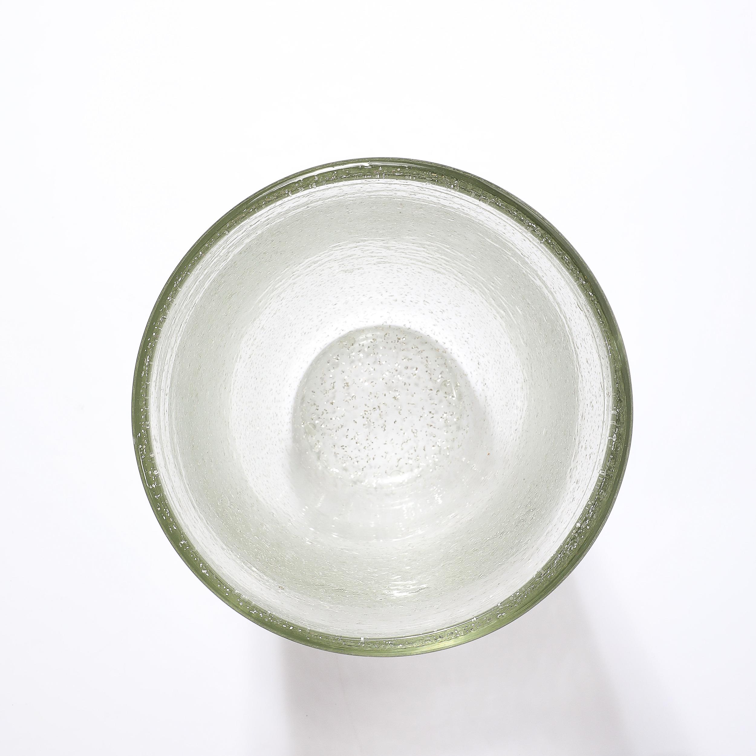 Vaso modernista in vetro di Murano soffiato a mano con macchie d'oro bianco 24 carati in vendita 5