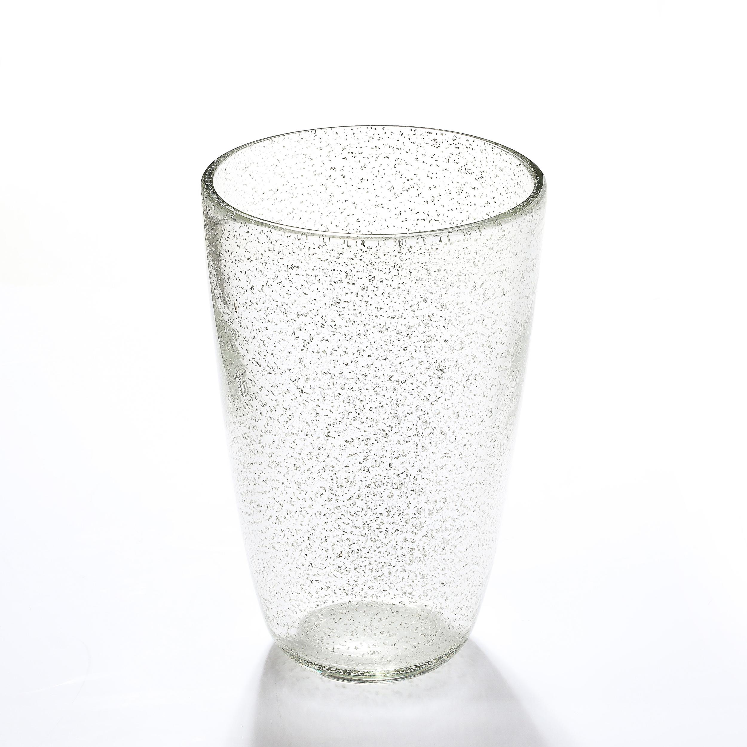 Vaso modernista in vetro di Murano soffiato a mano con macchie d'oro bianco 24 carati in vendita 6
