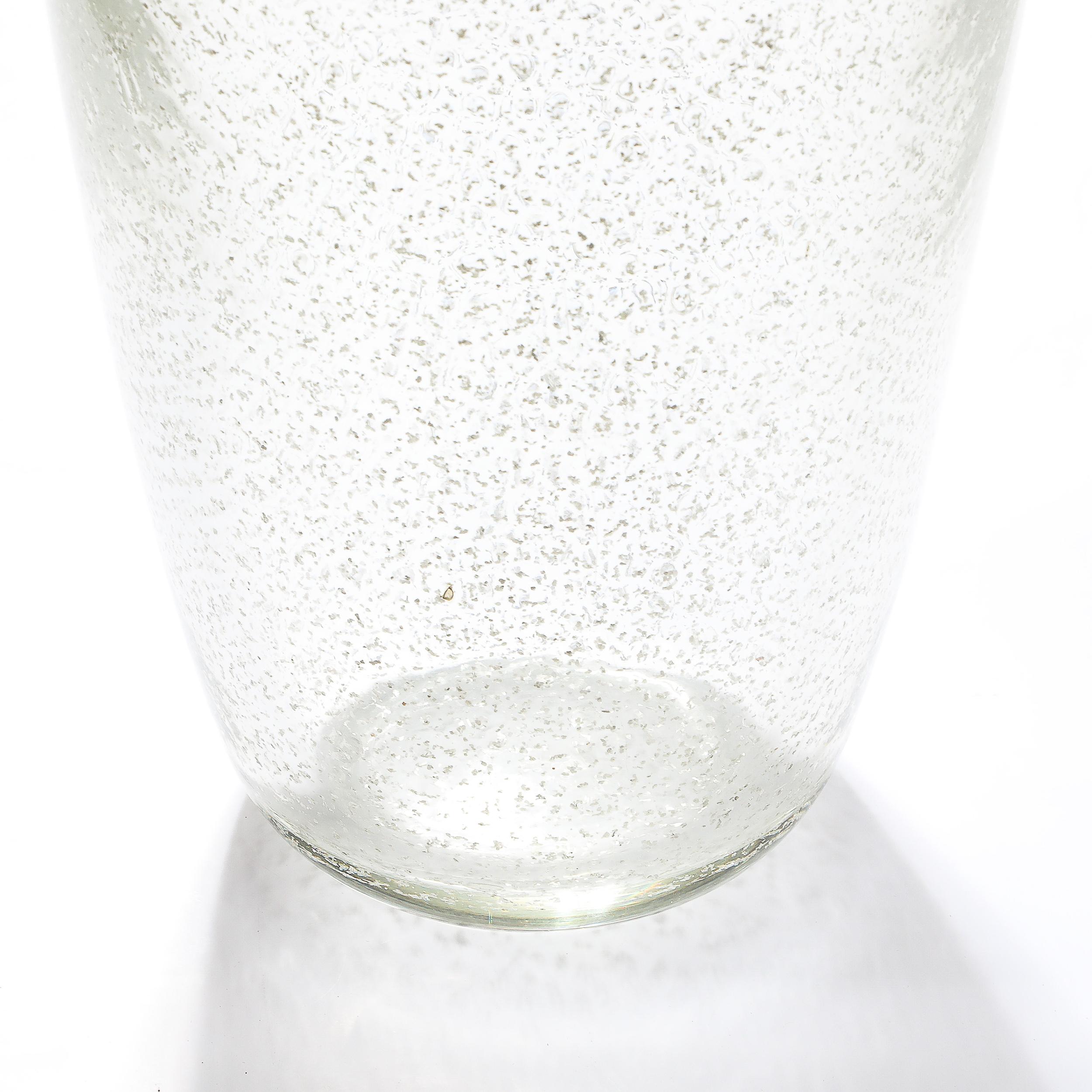 Vaso modernista in vetro di Murano soffiato a mano con macchie d'oro bianco 24 carati in vendita 7