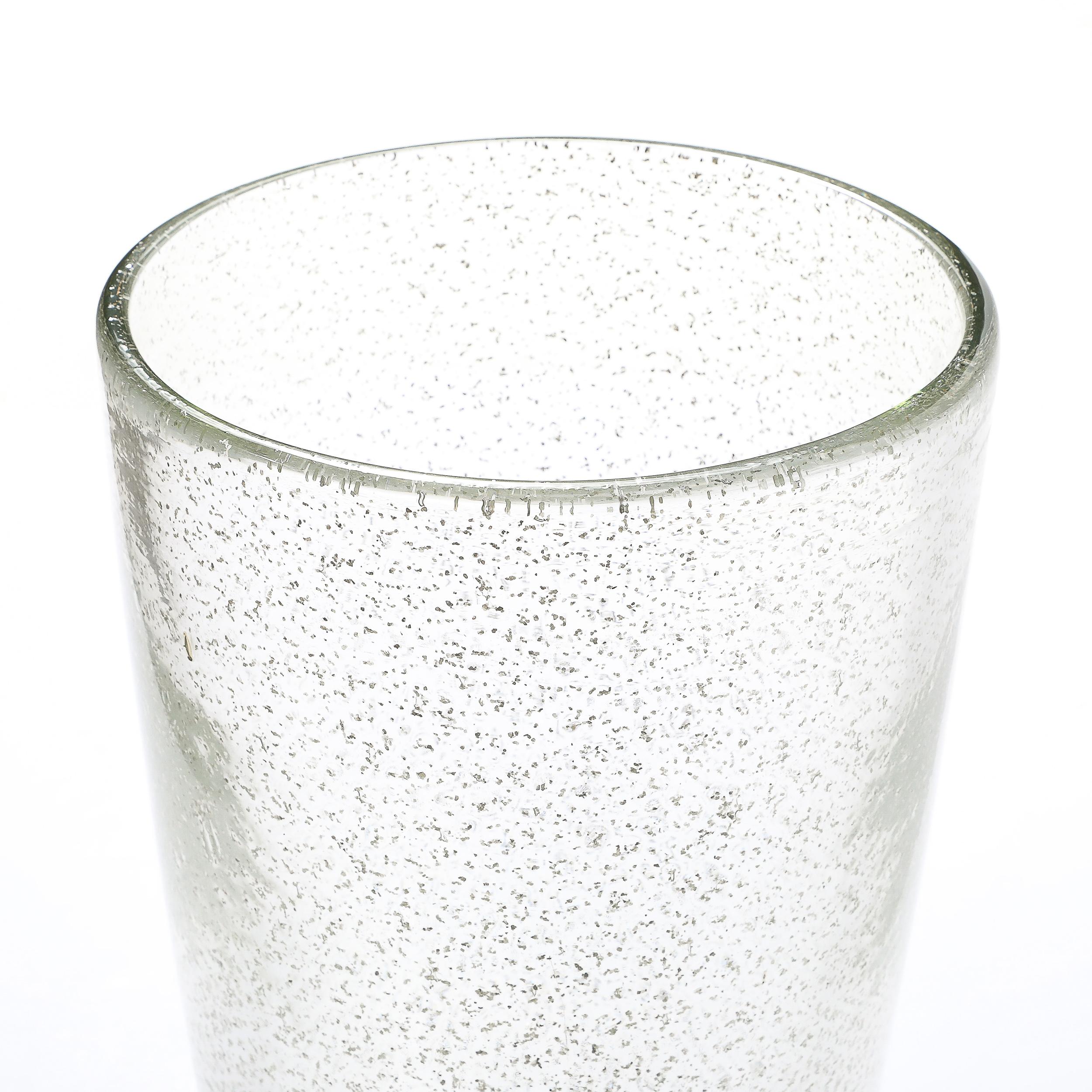 Vaso modernista in vetro di Murano soffiato a mano con macchie d'oro bianco 24 carati in vendita 8