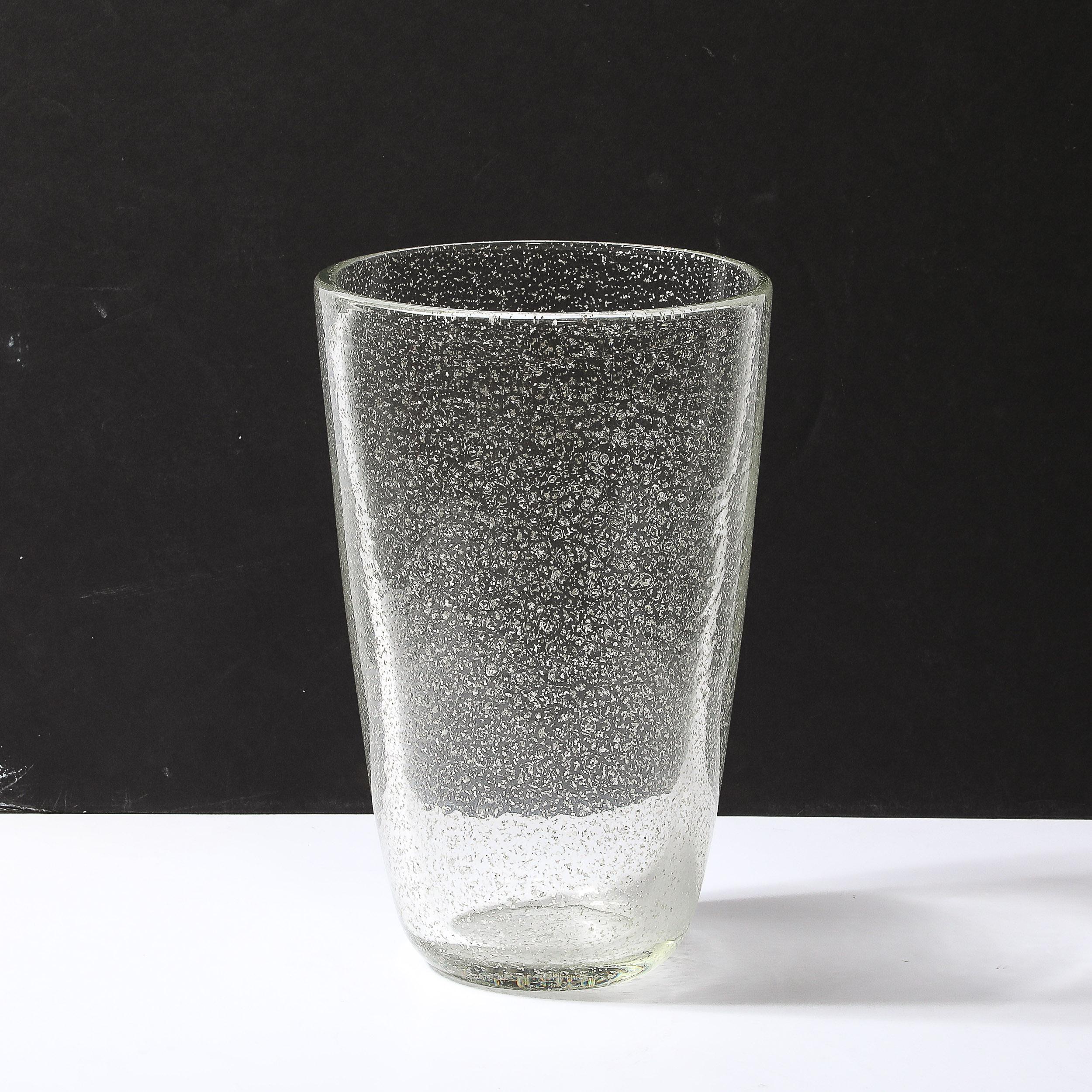 Moderno Vaso modernista in vetro di Murano soffiato a mano con macchie d'oro bianco 24 carati in vendita