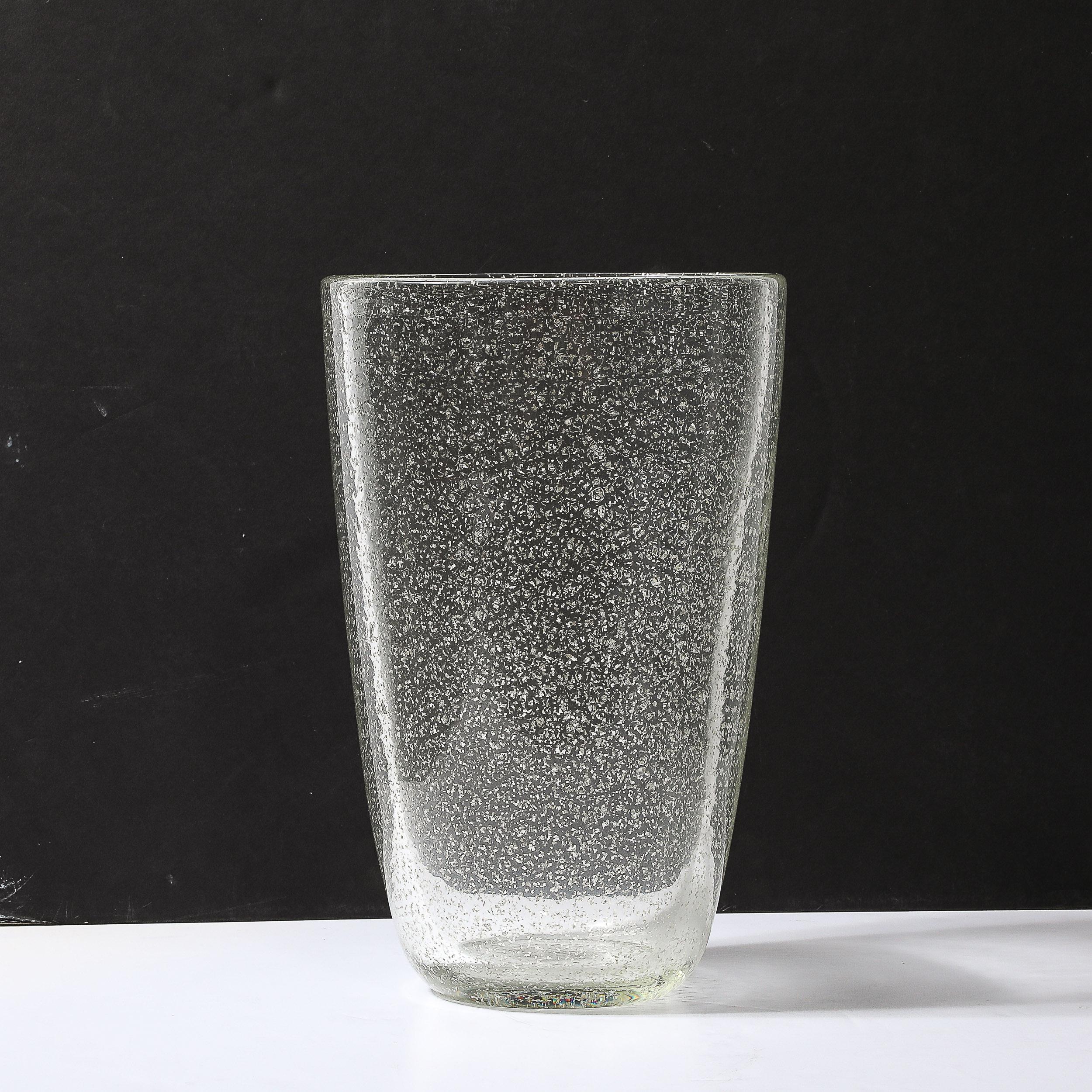 Vaso modernista in vetro di Murano soffiato a mano con macchie d'oro bianco 24 carati In condizioni Nuovo in vendita a New York, NY