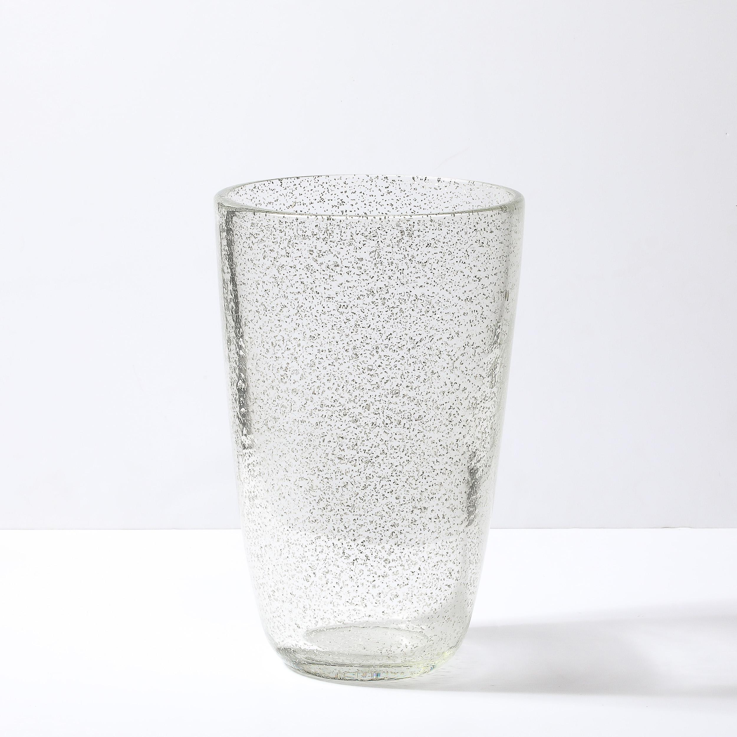 Oro Vaso modernista in vetro di Murano soffiato a mano con macchie d'oro bianco 24 carati in vendita