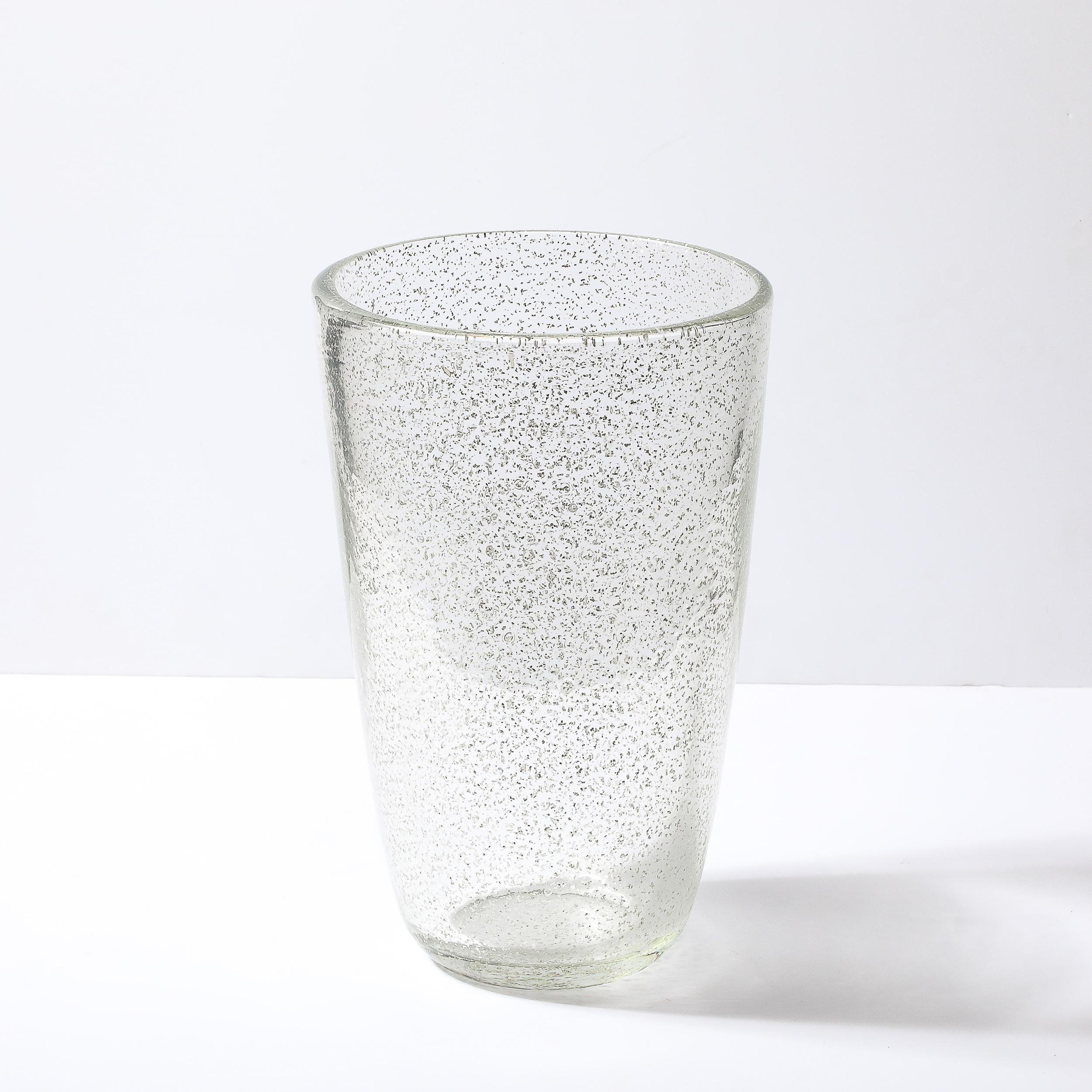Vaso modernista in vetro di Murano soffiato a mano con macchie d'oro bianco 24 carati in vendita 2