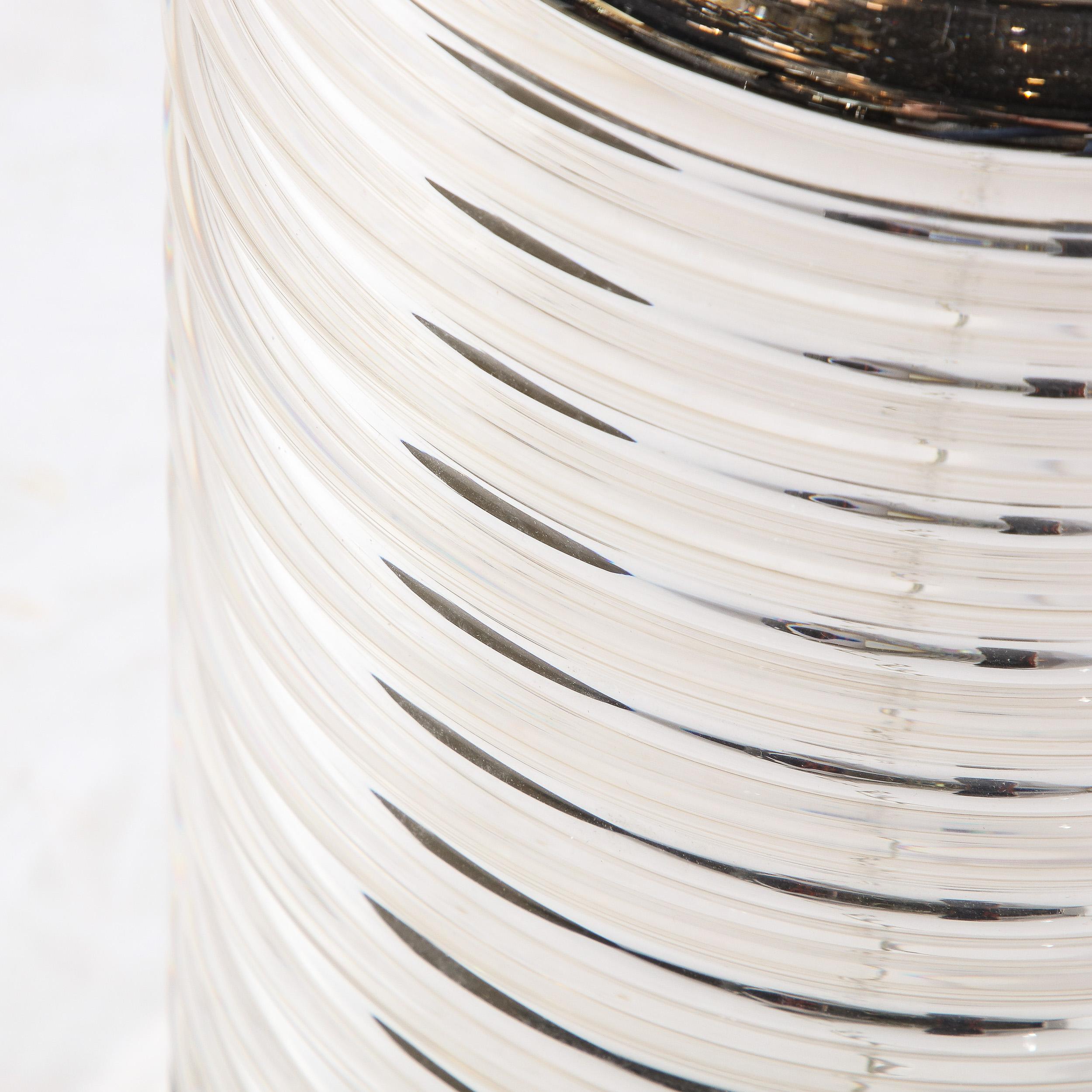 Modernistische mundgeblasene Murano-Tischlampe in Hive-Form aus Quecksilberglas im Angebot 4