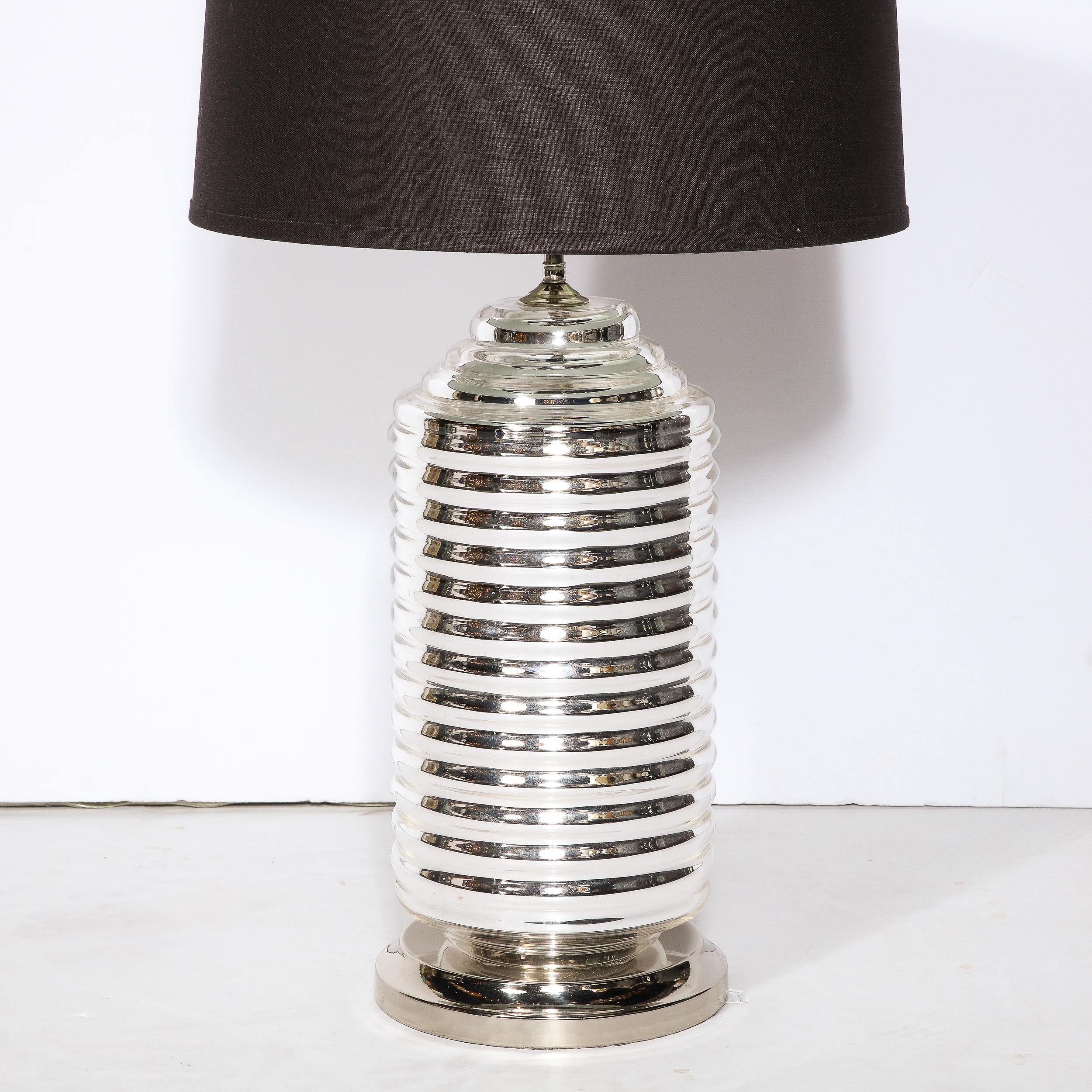 Modernistische mundgeblasene Murano-Tischlampe in Hive-Form aus Quecksilberglas (Moderne) im Angebot