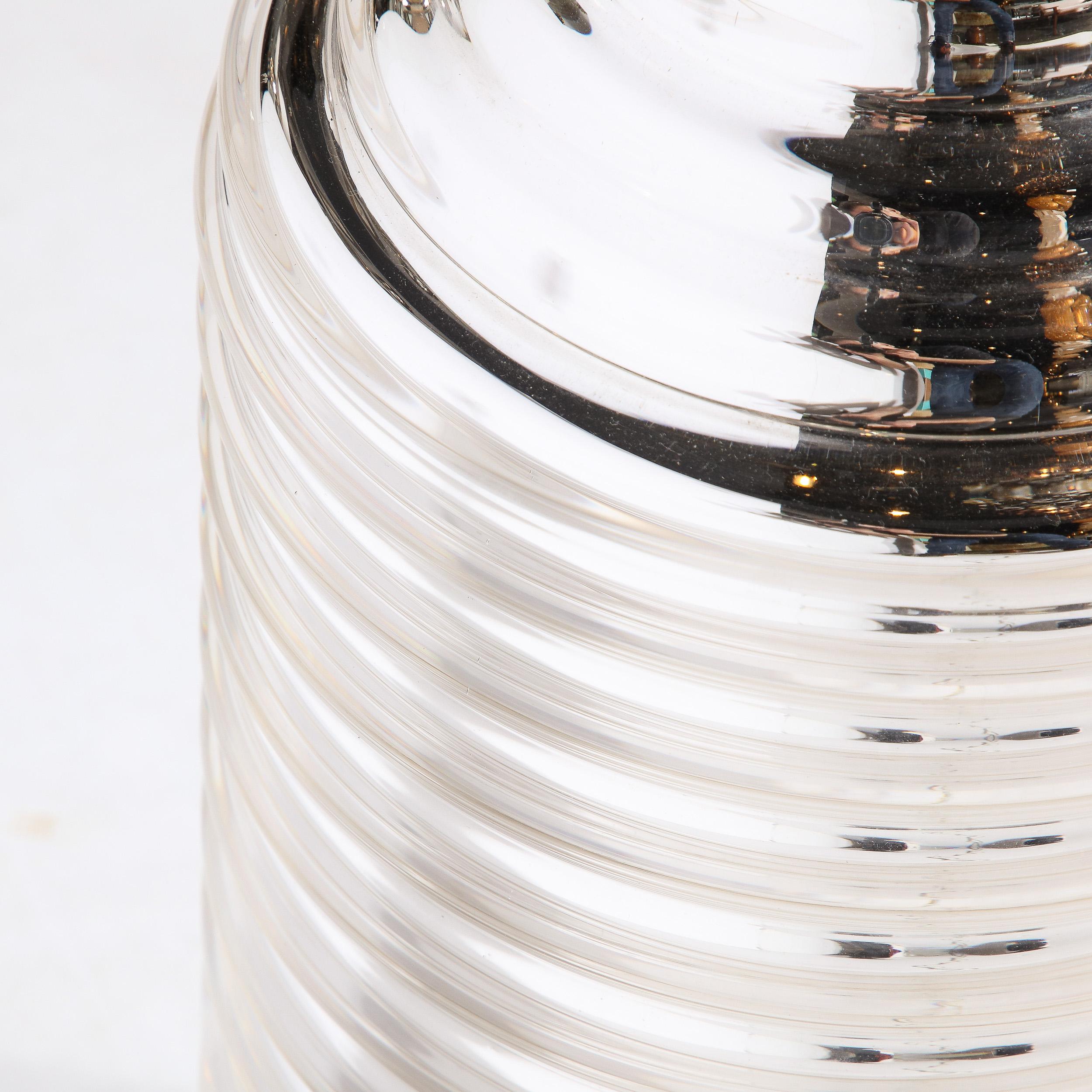 Modernistische mundgeblasene Murano-Tischlampe in Hive-Form aus Quecksilberglas im Angebot 1