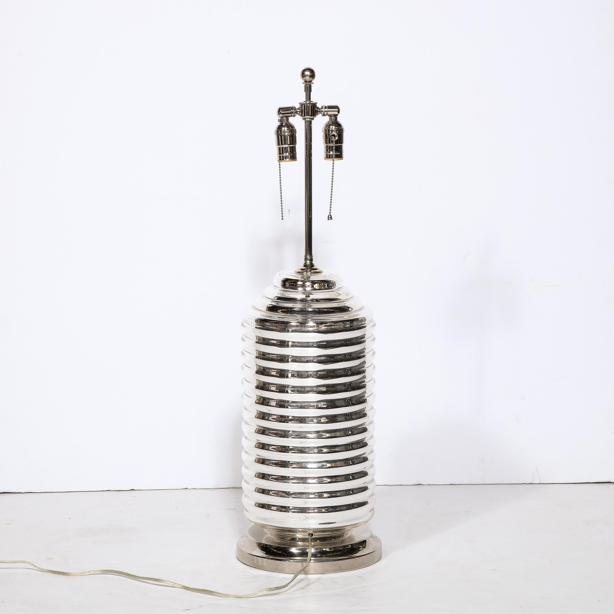 Modernistische mundgeblasene Murano-Tischlampe in Hive-Form aus Quecksilberglas im Angebot 2