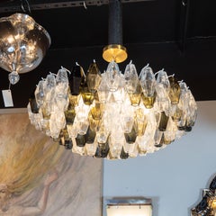 Lustre moderniste de Murano soufflé à la main en polyèdre mélangée avec accessoires en laiton