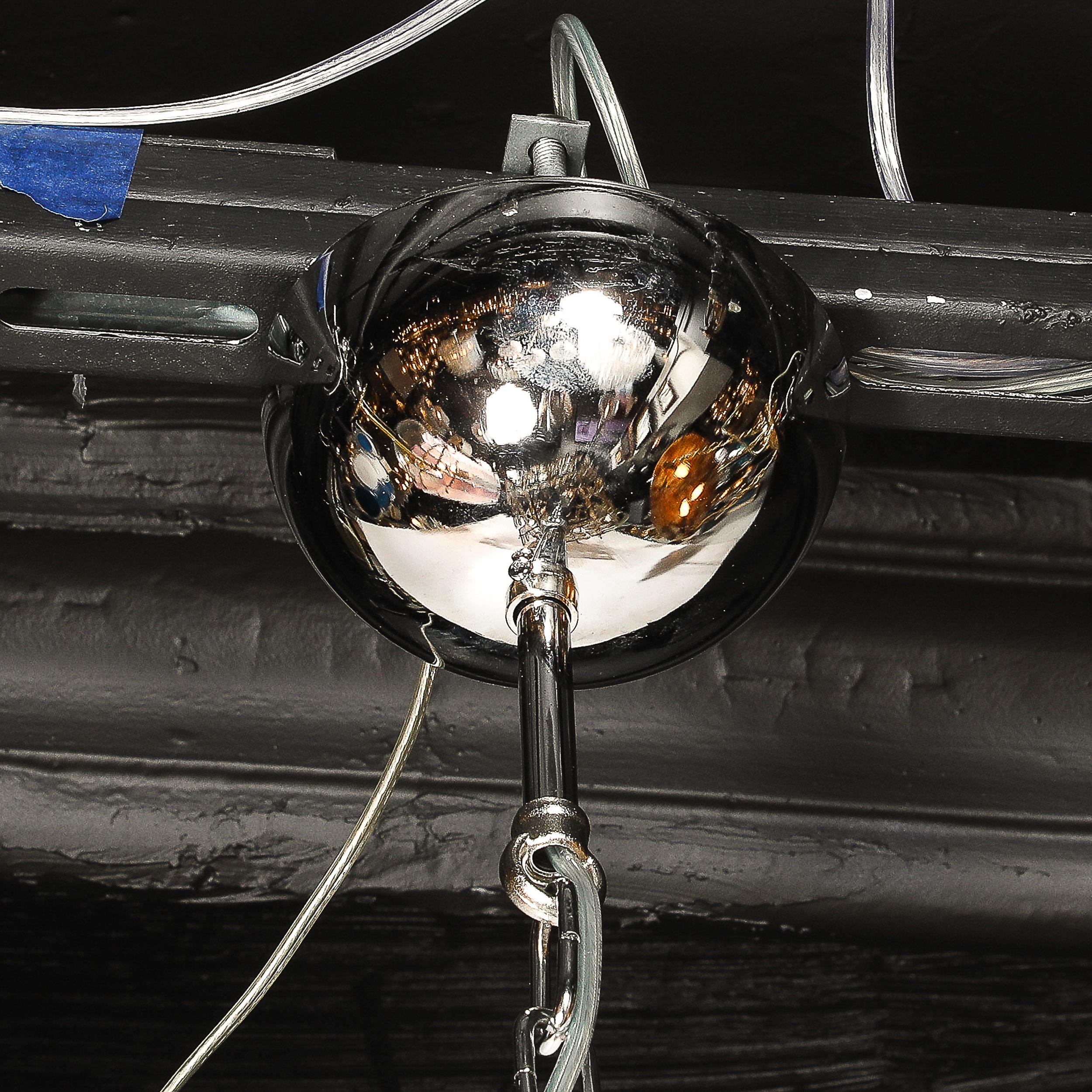 Lustre moderne en verre de Murano soufflé à la bouche, tacheté et fumé. en vente 13