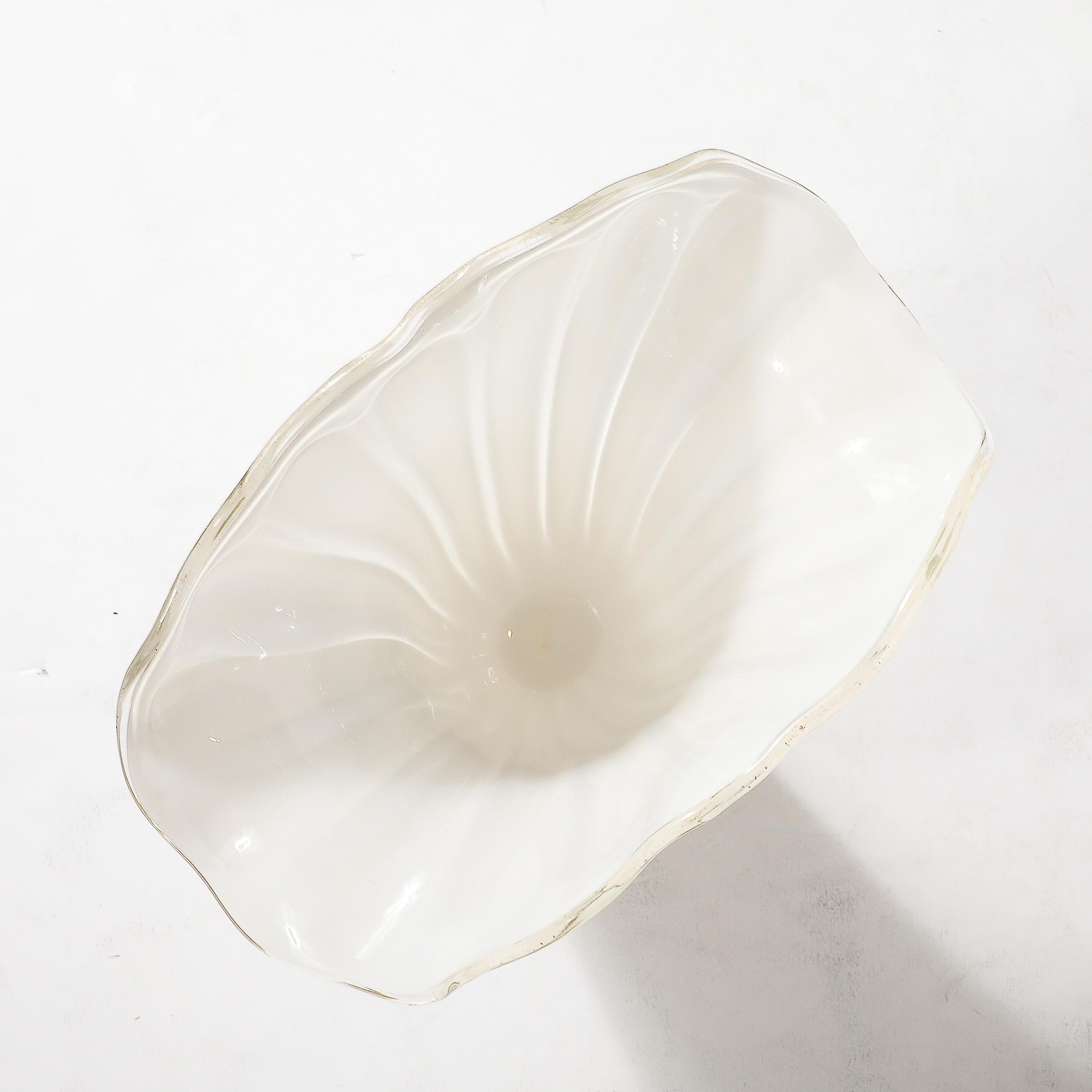 Jarrón modernista de cristal nacarado de Murano soplado a mano con motas de oro de 24 quilates en venta 11