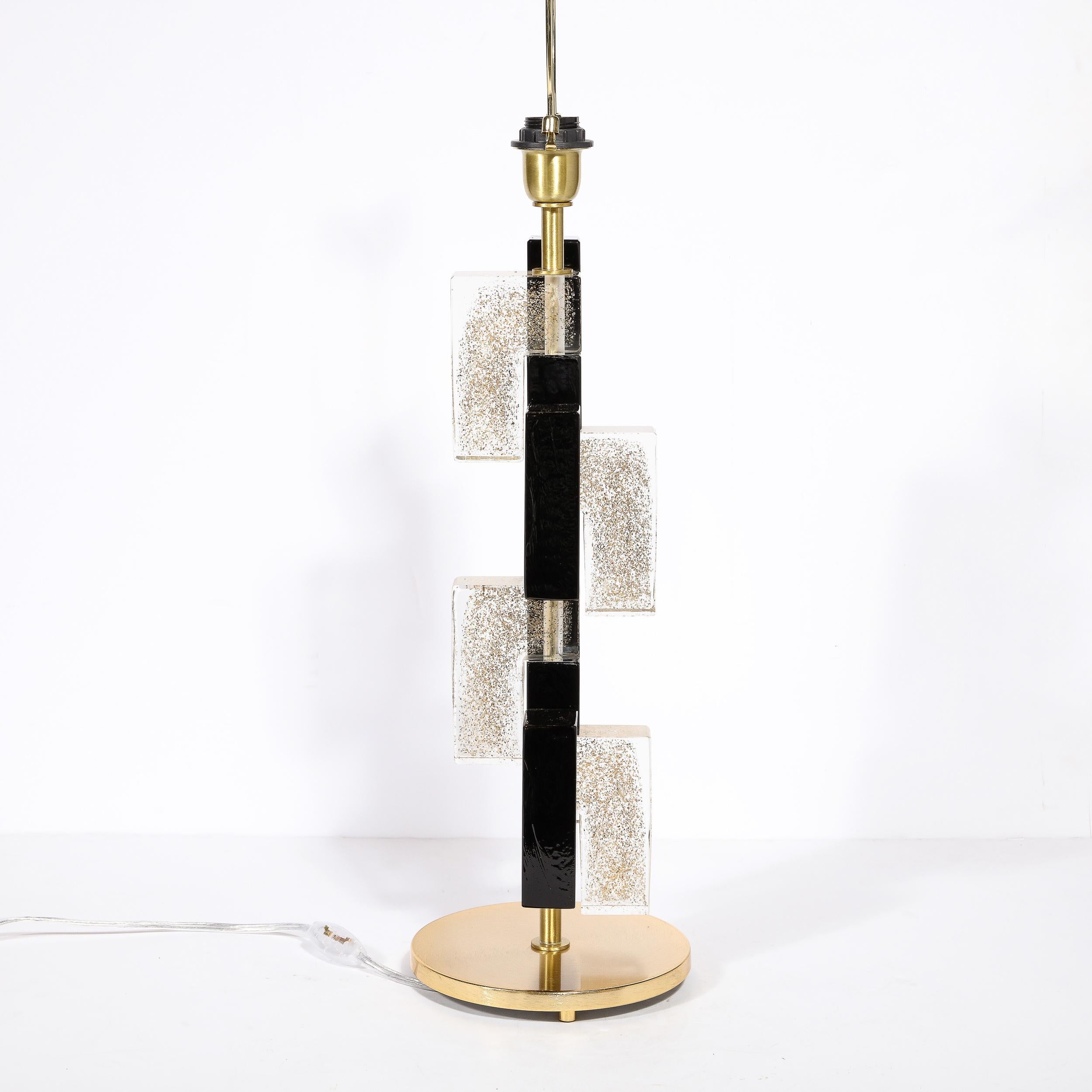 Rechteckige, mundgeblasene Murano-Tischlampen aus schwarzem und durchscheinendem Glas im Stil der Moderne im Angebot 12