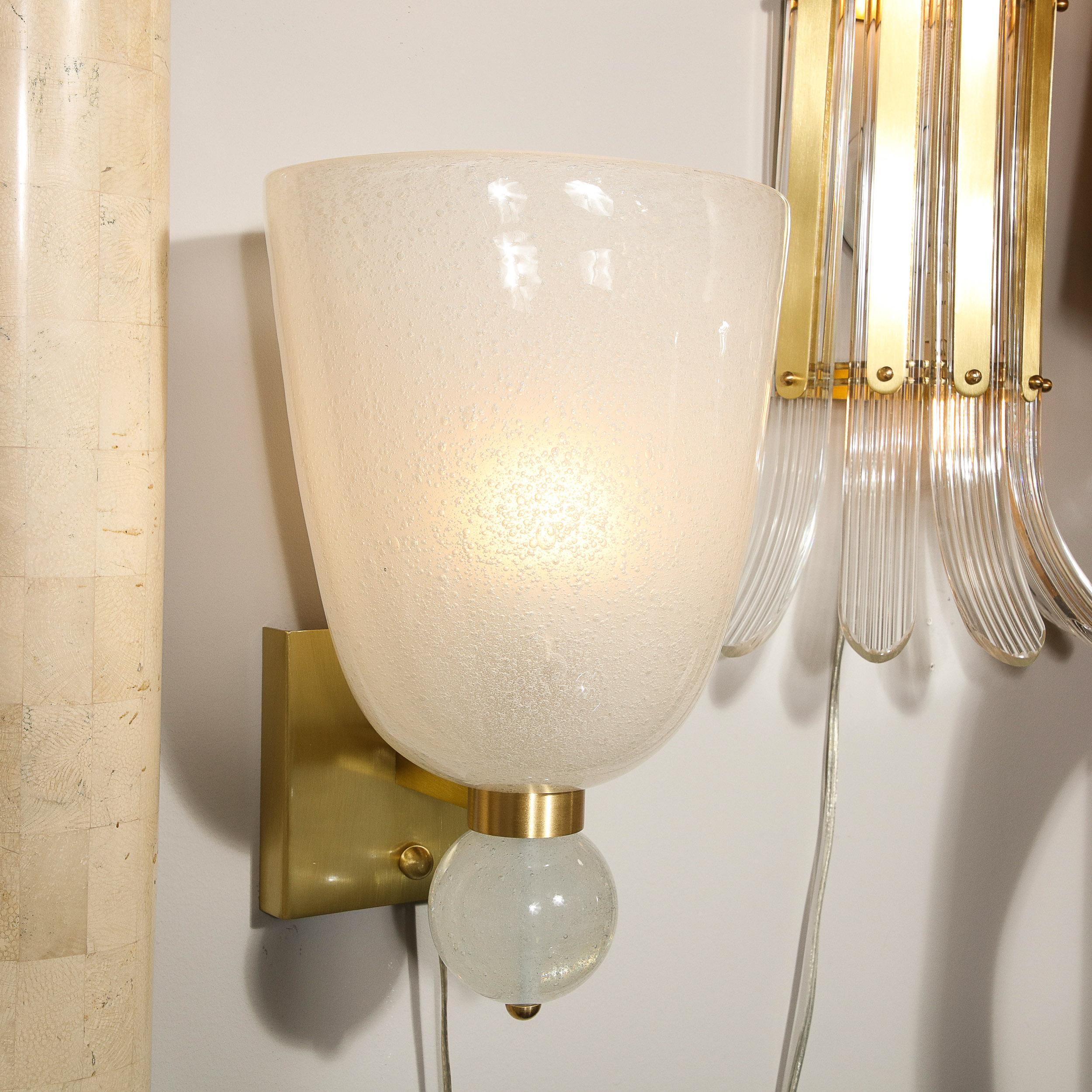Modernist Hand-Blown Murano Sconces w/ Constellation Murines & Orbital Finial For Sale 6