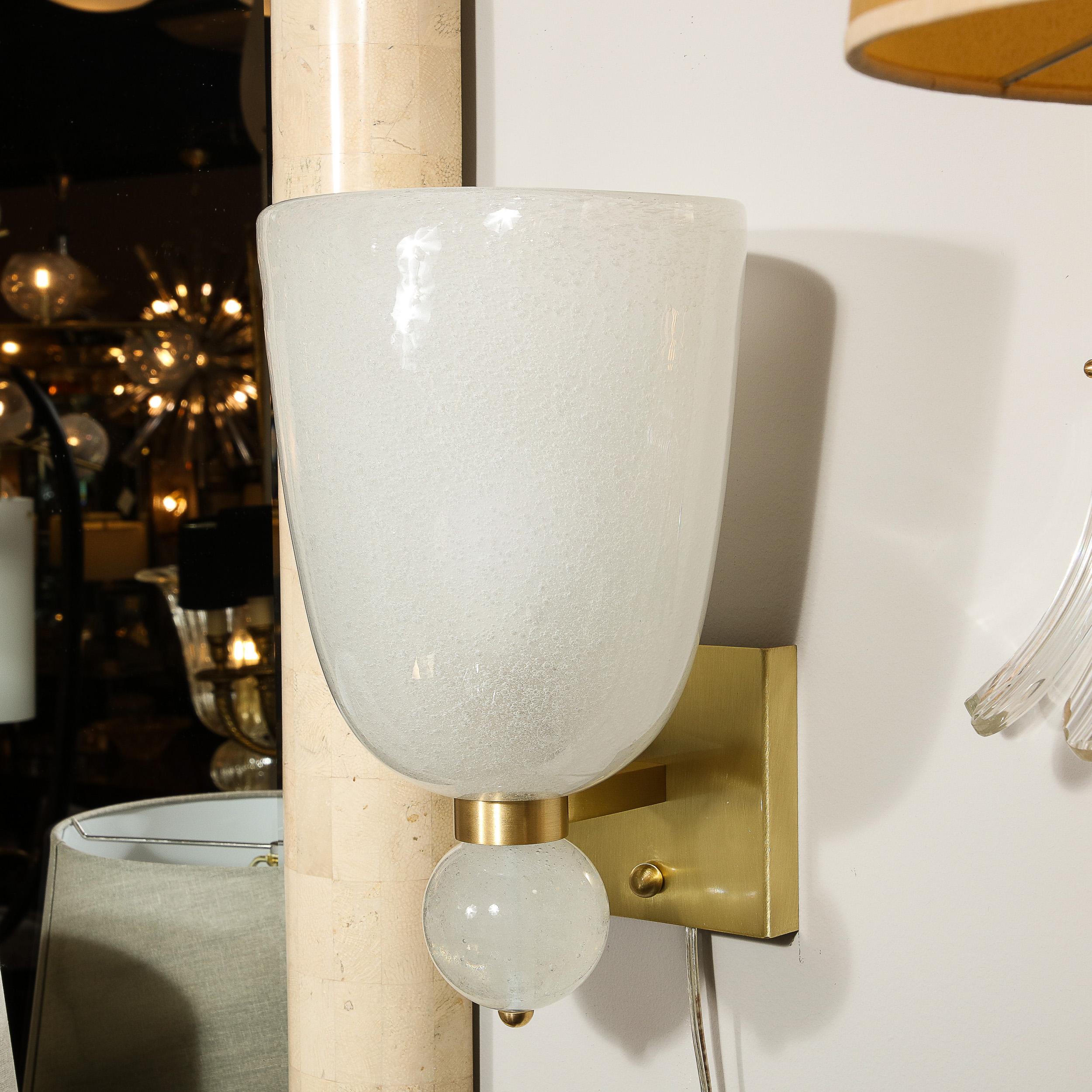 Modernist Hand-Blown Murano Sconces w/ Constellation Murines & Orbital Finial For Sale 2