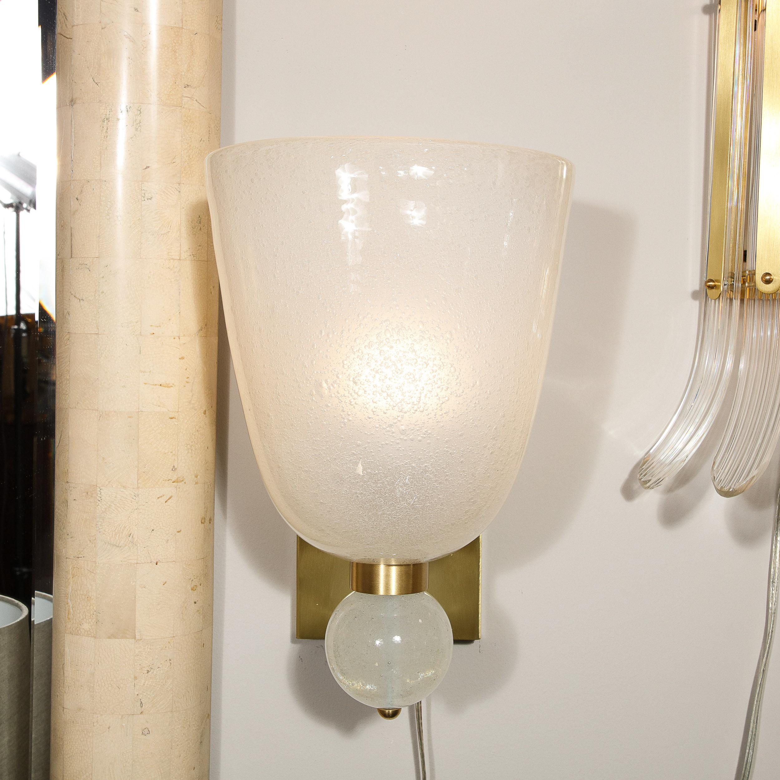 Modernist Hand-Blown Murano Sconces w/ Constellation Murines & Orbital Finial For Sale 4