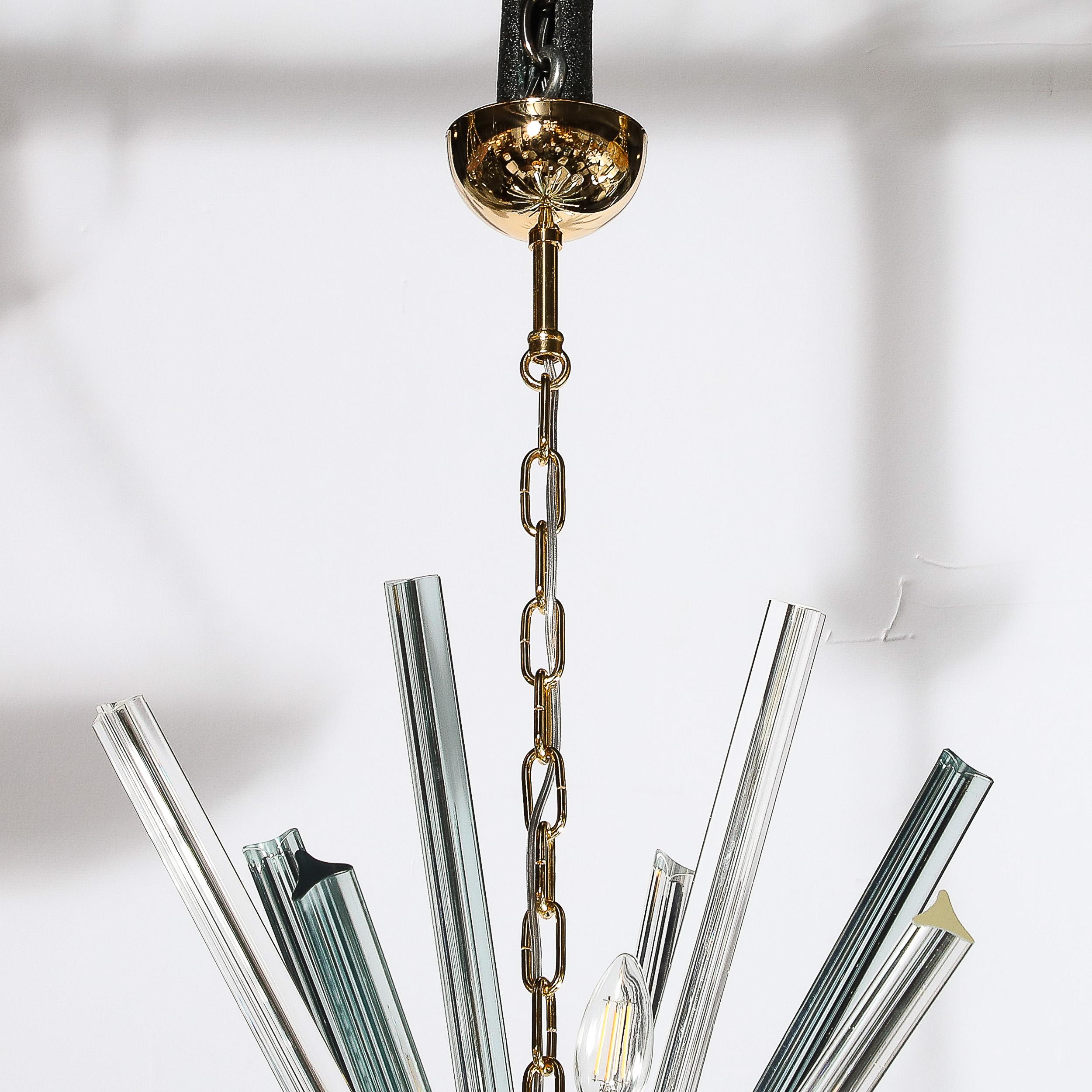 Araña Sputnik Modernista de Murano Soplada a Mano de Vidrio Camer Glass Ahumado Aguamarina en venta 5