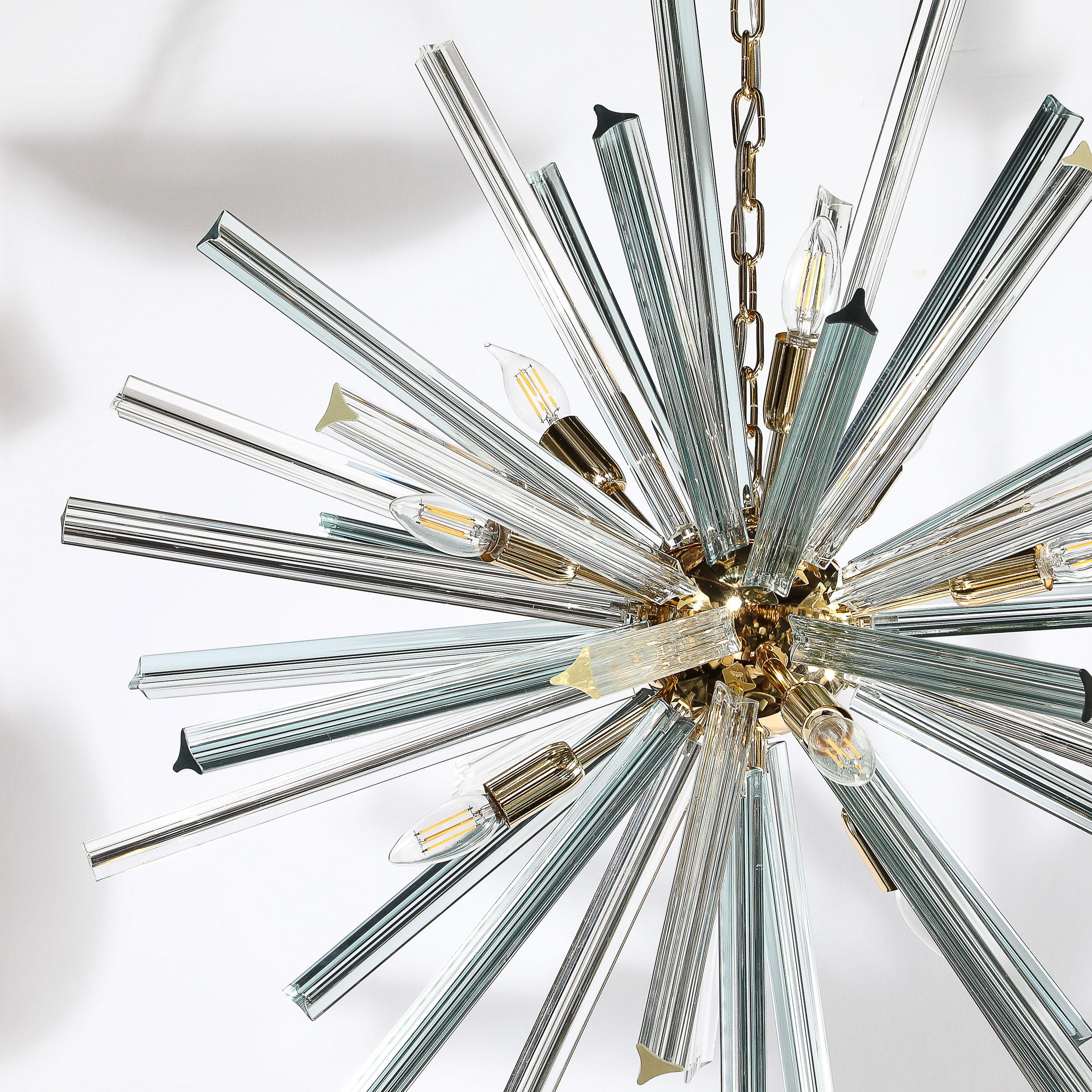 Araña Sputnik Modernista de Murano Soplada a Mano de Vidrio Camer Glass Ahumado Aguamarina en venta 6