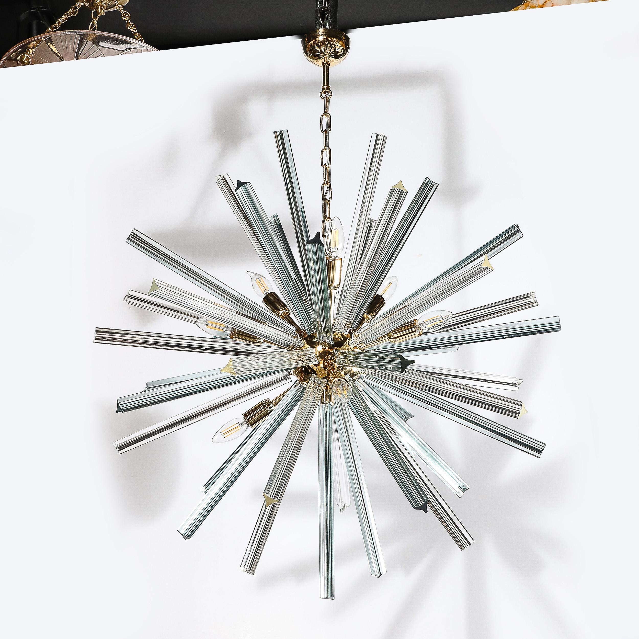 Araña Sputnik Modernista de Murano Soplada a Mano de Vidrio Camer Glass Ahumado Aguamarina en venta 7