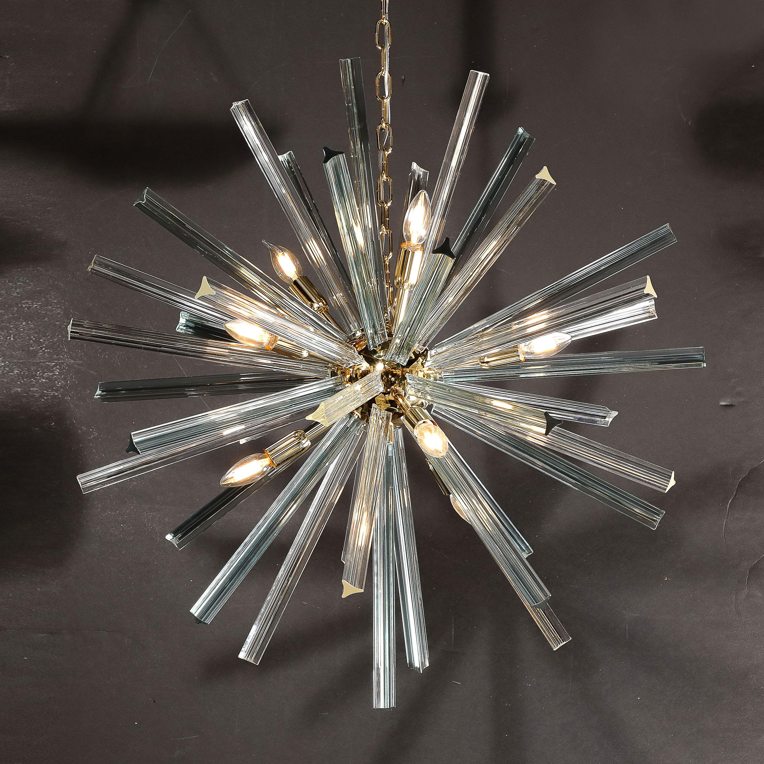 Araña Sputnik Modernista de Murano Soplada a Mano de Vidrio Camer Glass Ahumado Aguamarina en venta 8