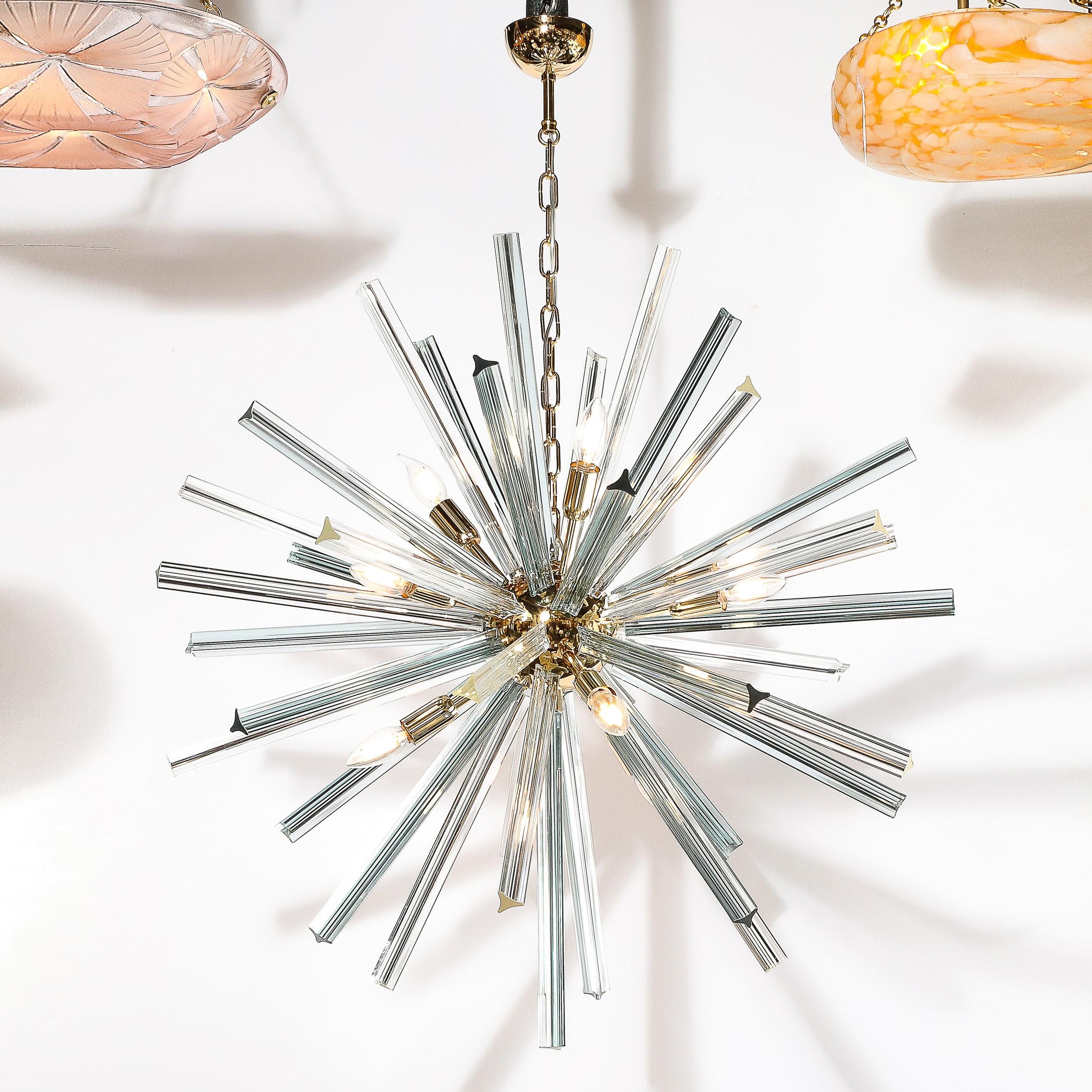 Araña Sputnik Modernista de Murano Soplada a Mano de Vidrio Camer Glass Ahumado Aguamarina en Nuevo estado para la venta en New York, NY