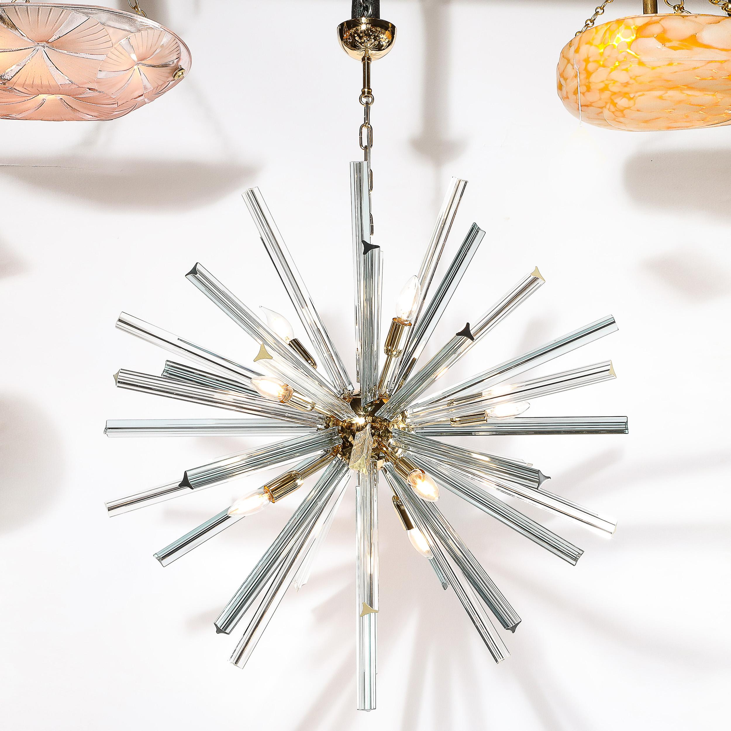 Araña Sputnik Modernista de Murano Soplada a Mano de Vidrio Camer Glass Ahumado Aguamarina Siglo XXI y contemporáneo en venta