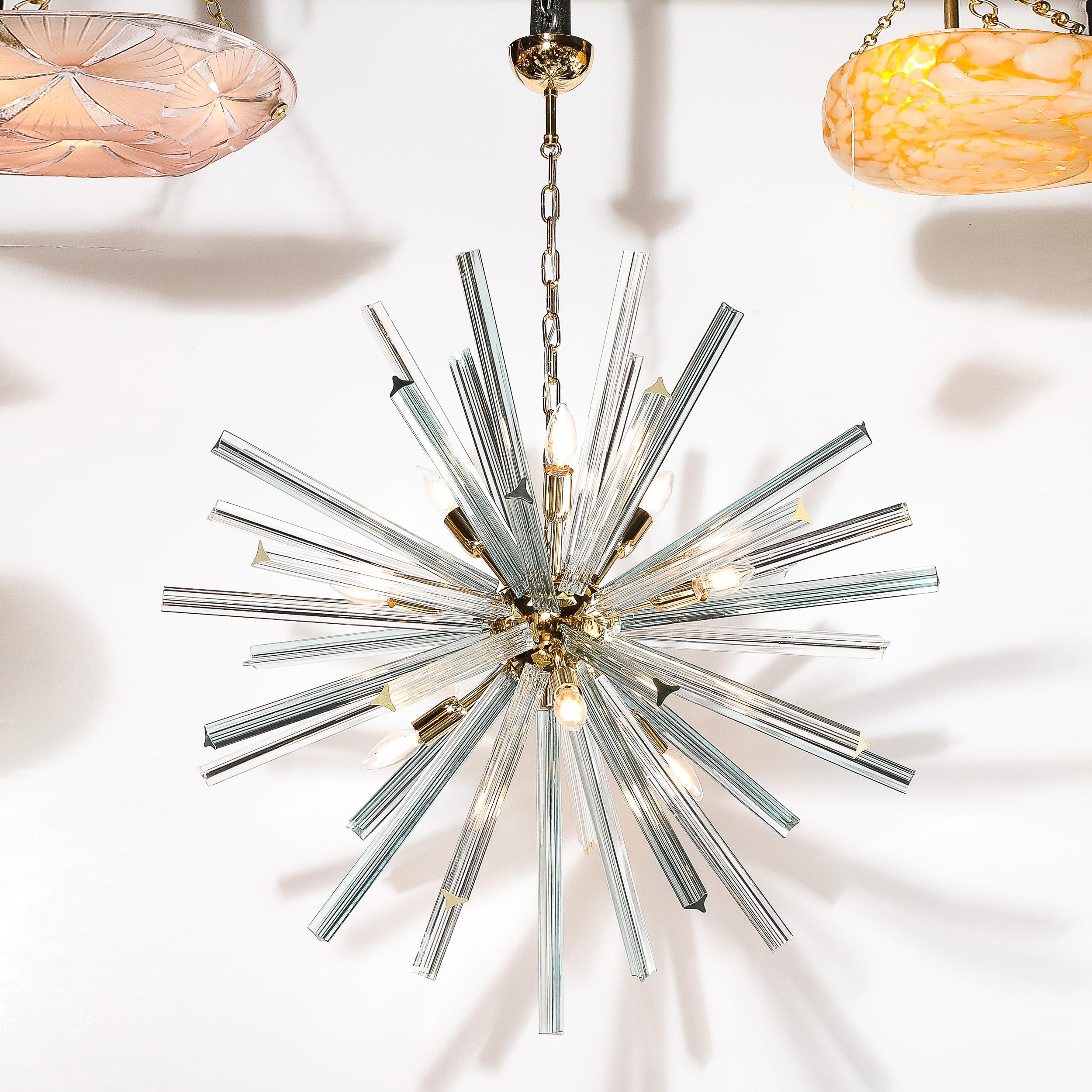 Araña Sputnik Modernista de Murano Soplada a Mano de Vidrio Camer Glass Ahumado Aguamarina en venta 1