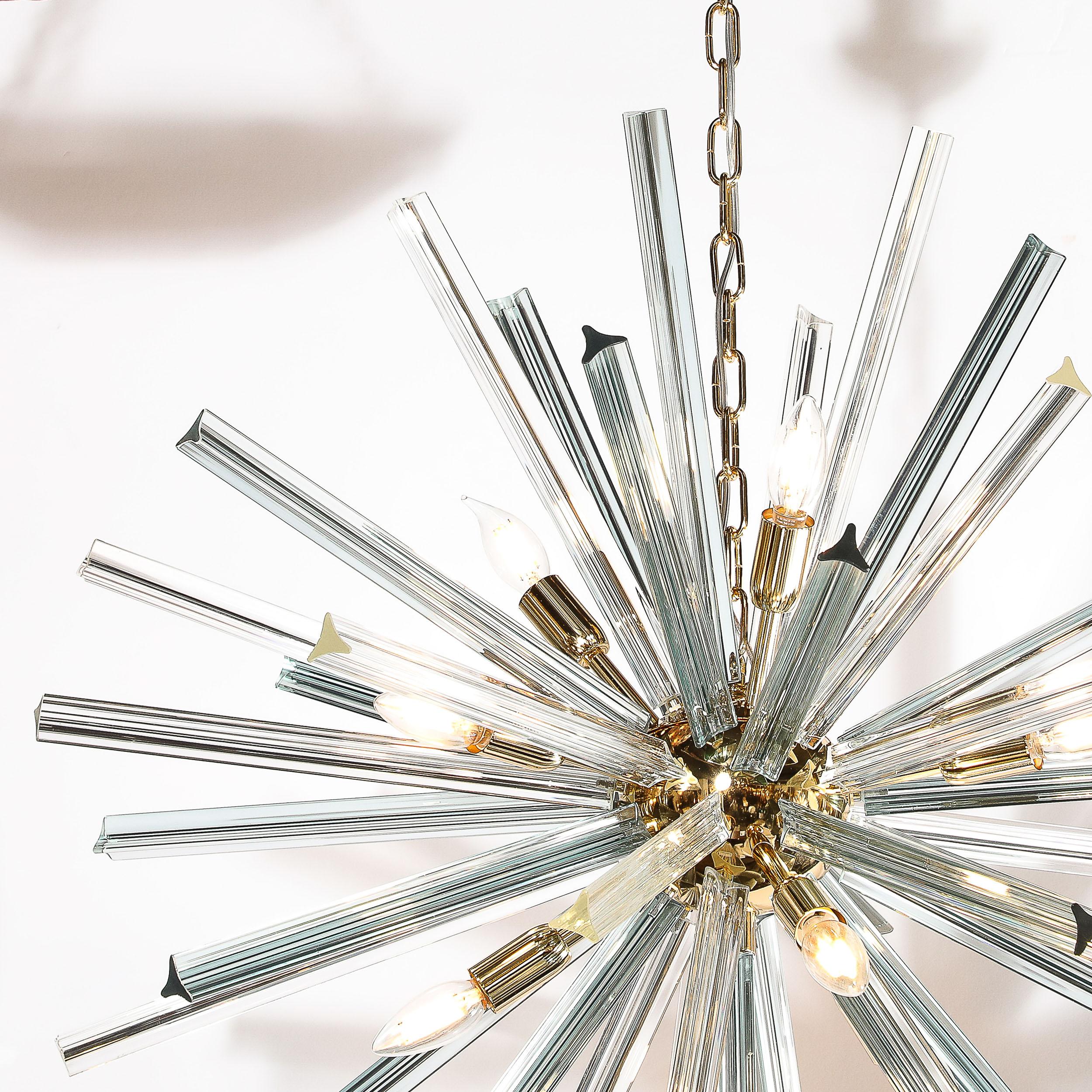 Araña Sputnik Modernista de Murano Soplada a Mano de Vidrio Camer Glass Ahumado Aguamarina en venta 2