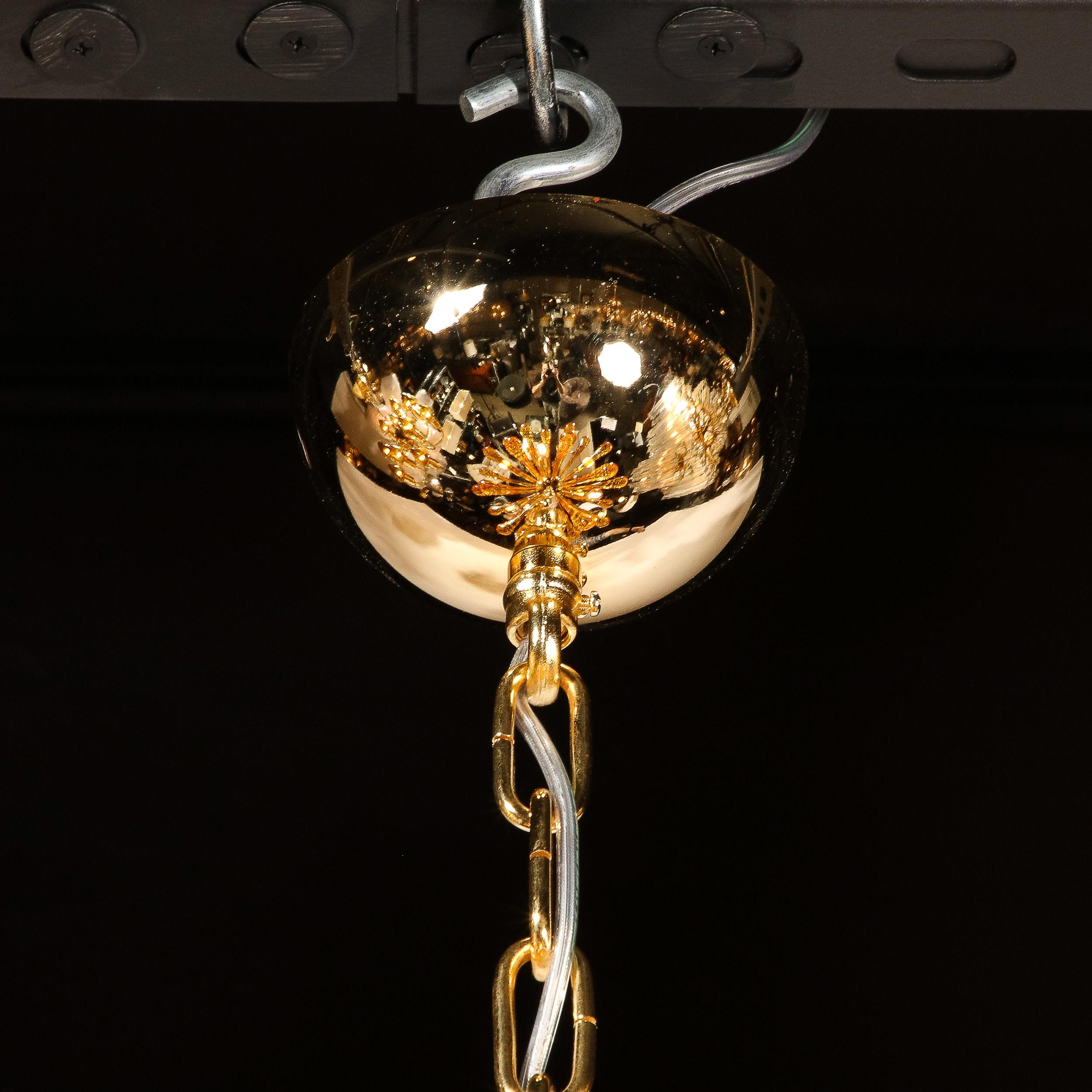 Modernist Hand Blown Murano Smoked Honey Sputnik Chandelier with Brass Fittings For Sale 1