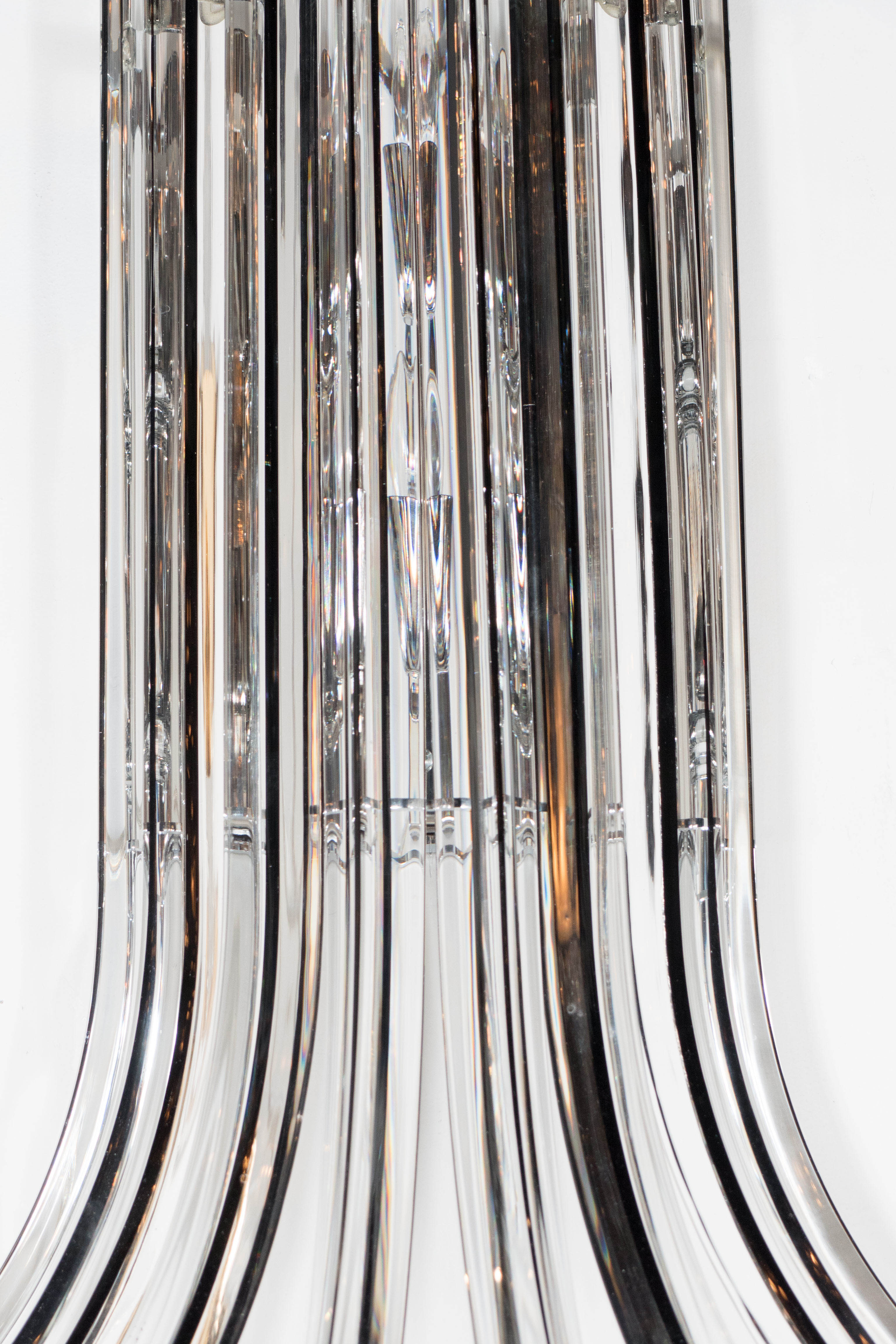 Italian Modernist Hand Blown Murano Translucent and Smoked Glass Camer Sconces For Sale