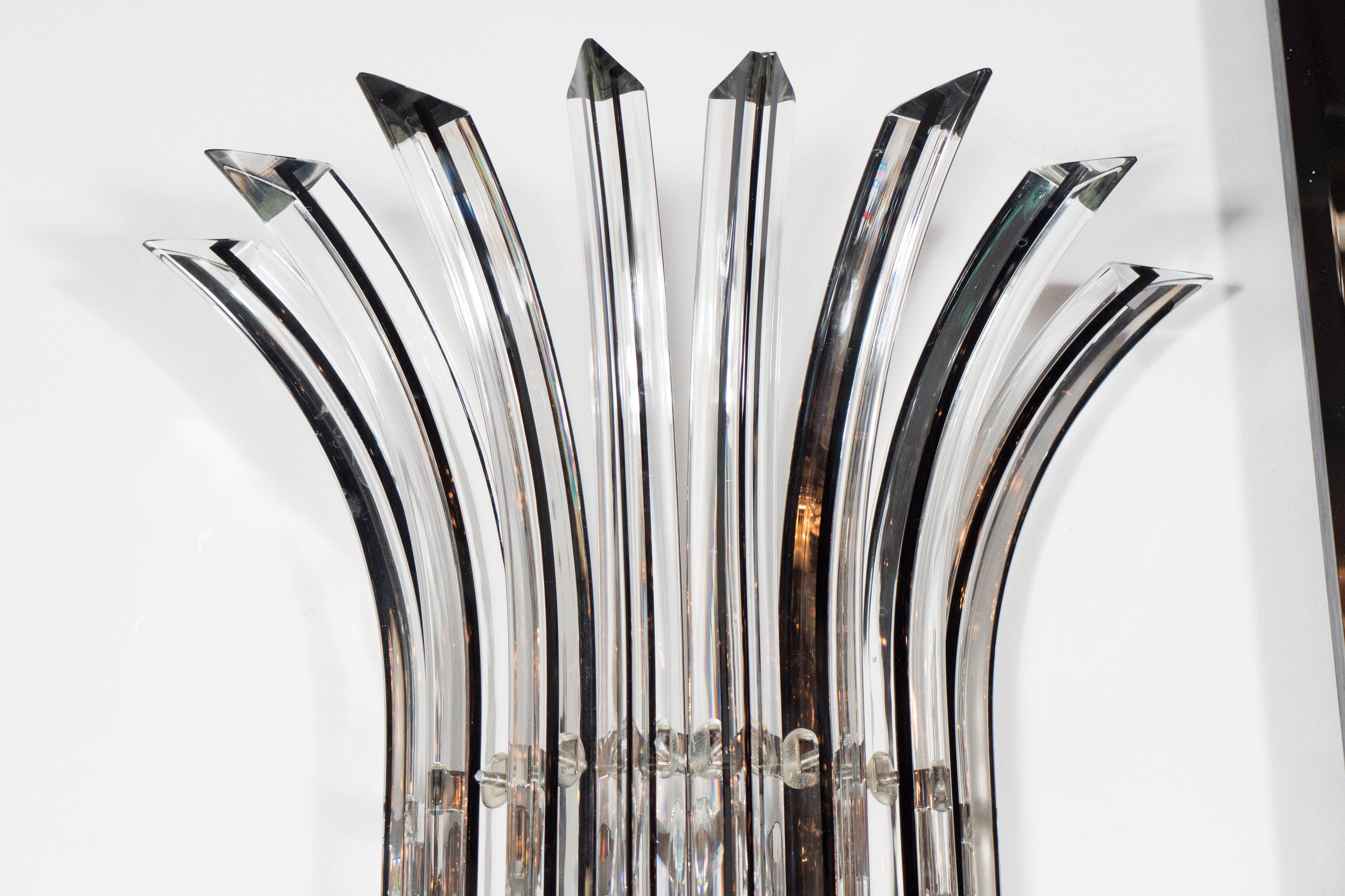 Camer-Wandleuchter aus mundgeblasenem Muranoglas mit durchscheinendem und rauchfarbenem Glas, modernistische Moderne im Zustand „Neu“ im Angebot in New York, NY