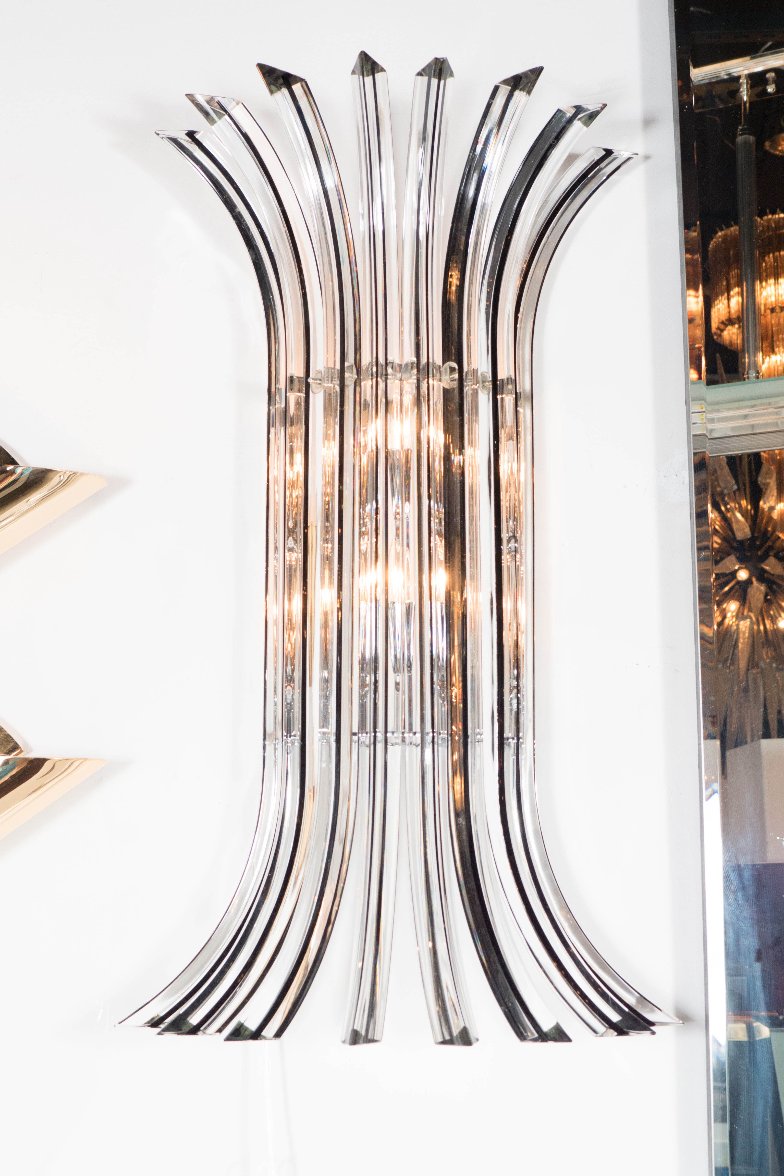 Camer-Wandleuchter aus mundgeblasenem Muranoglas mit durchscheinendem und rauchfarbenem Glas, modernistische Moderne (21. Jahrhundert und zeitgenössisch) im Angebot