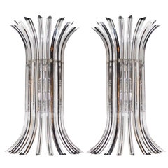 Camer-Wandleuchter aus mundgeblasenem Muranoglas mit durchscheinendem und rauchfarbenem Glas, modernistische Moderne
