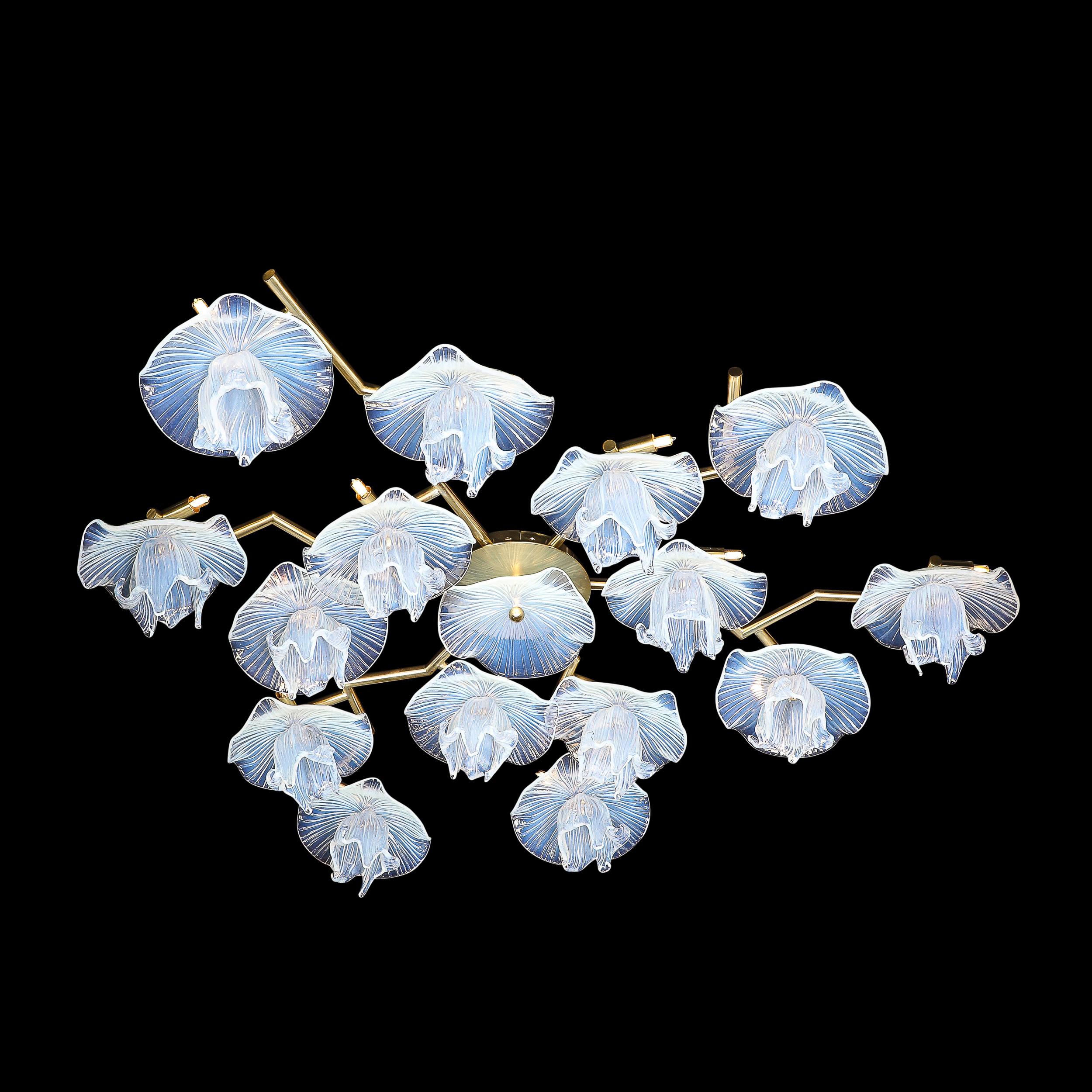 Modernist Hand-Blown Opalescent Murano Glass 