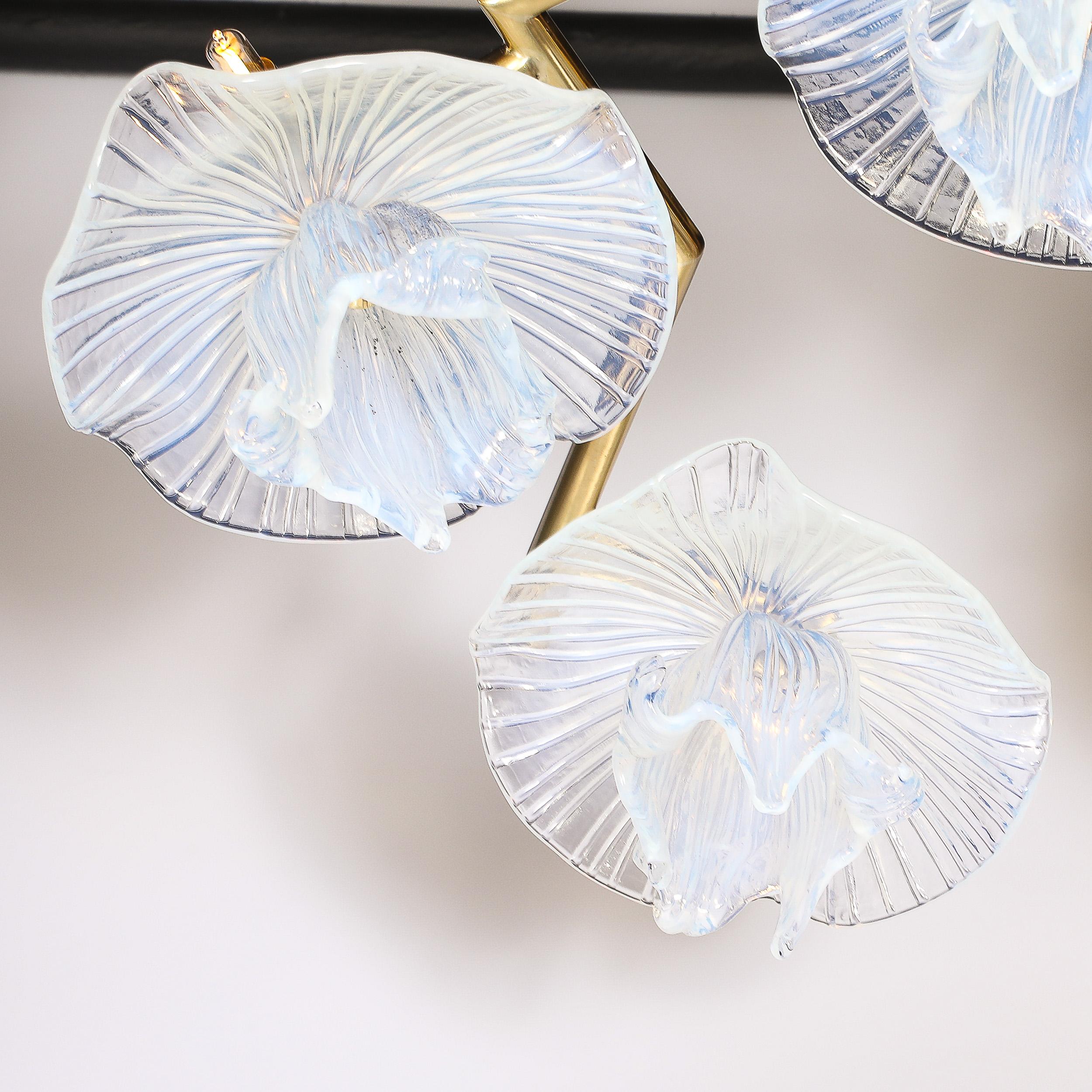 Modernist Hand-Blown Opalescent Murano Glass 