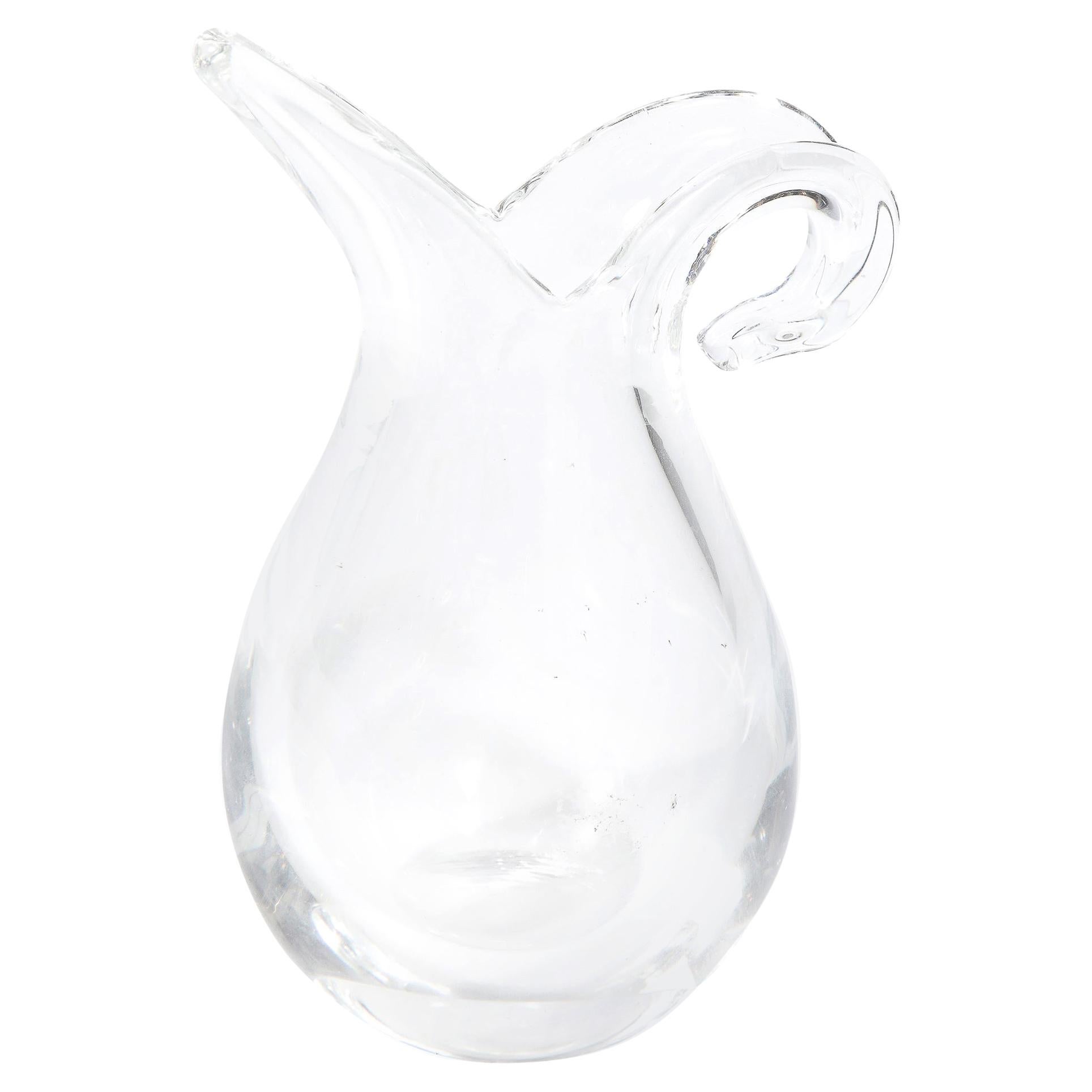 Modernist Hand Blown Translucent Glass Teardrop Vase by Steuben