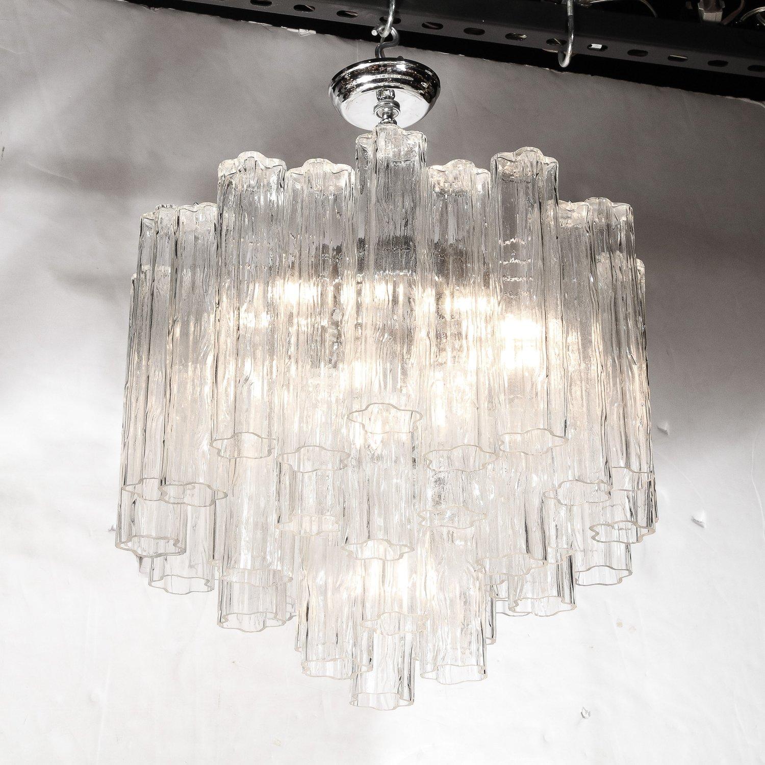 Lampadario Tronchi modernista in vetro di Murano trasparente soffiato a mano in vendita 3