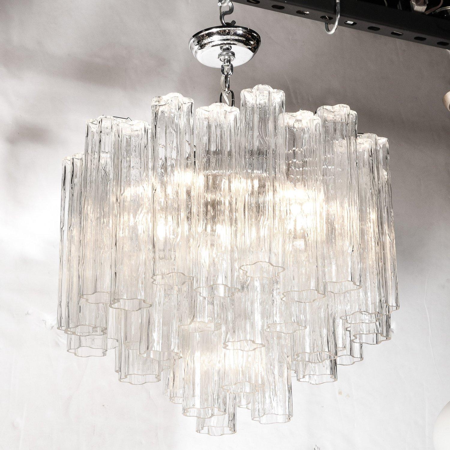 Lampadario Tronchi modernista in vetro di Murano trasparente soffiato a mano in vendita 4