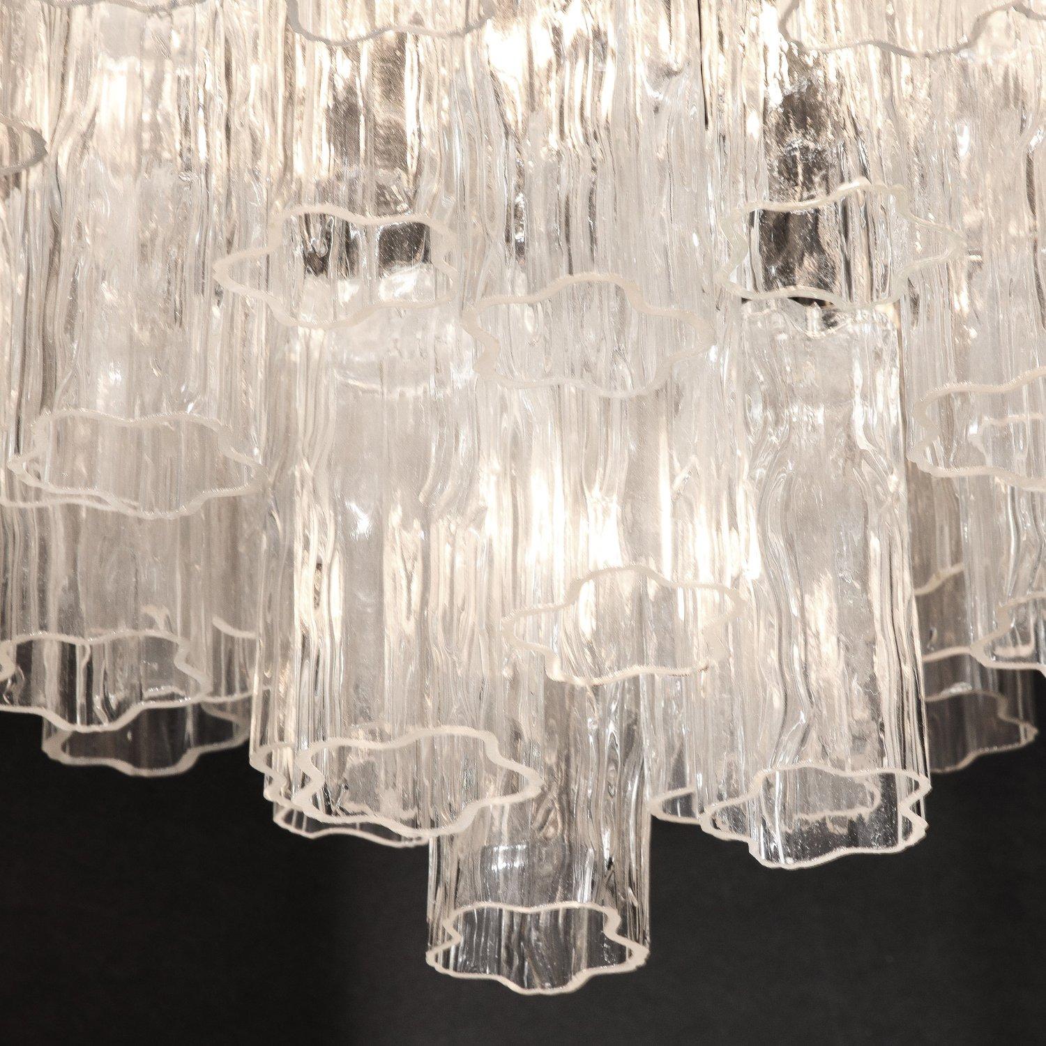 Moderno Lampadario Tronchi modernista in vetro di Murano trasparente soffiato a mano in vendita