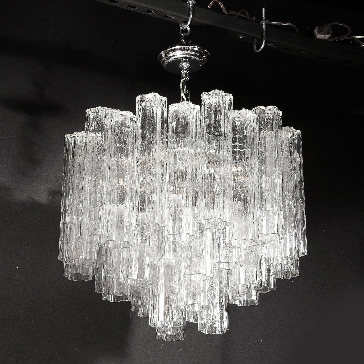 Lampadario Tronchi modernista in vetro di Murano trasparente soffiato a mano In condizioni Nuovo in vendita a New York, NY